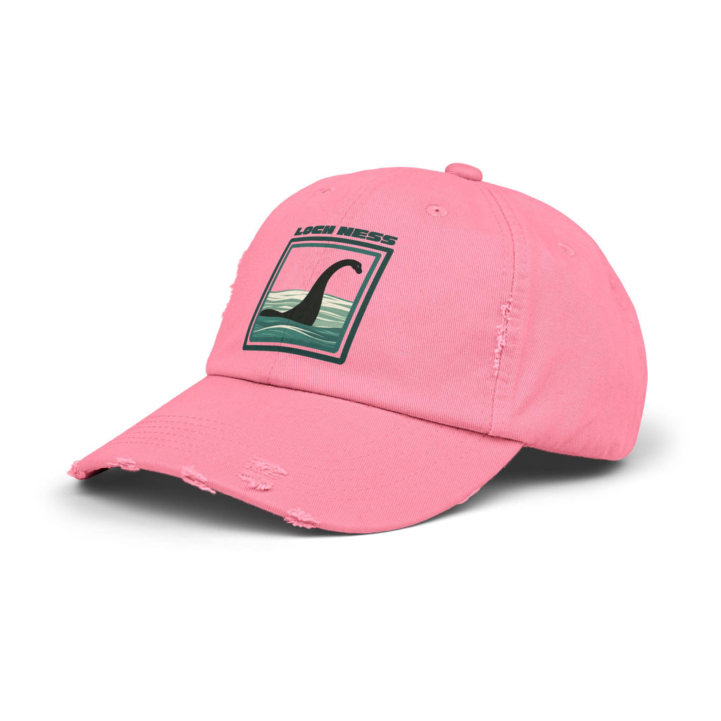 Loch Ness Monster: Unisex Distressed Cap, Adjustable Strap, Casual Outdoor Style (Green)