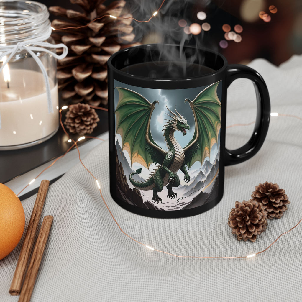 Customizable Dragon Coffee Mug: Personalized DnD Coffee Cup, Earth Drake