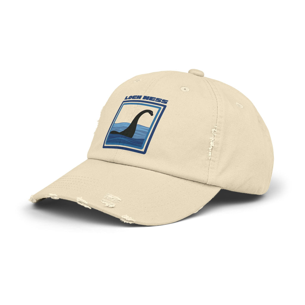 Loch Ness Monster: Unisex Distressed Cap, Adjustable Strap, Casual Outdoor Style (Blue)