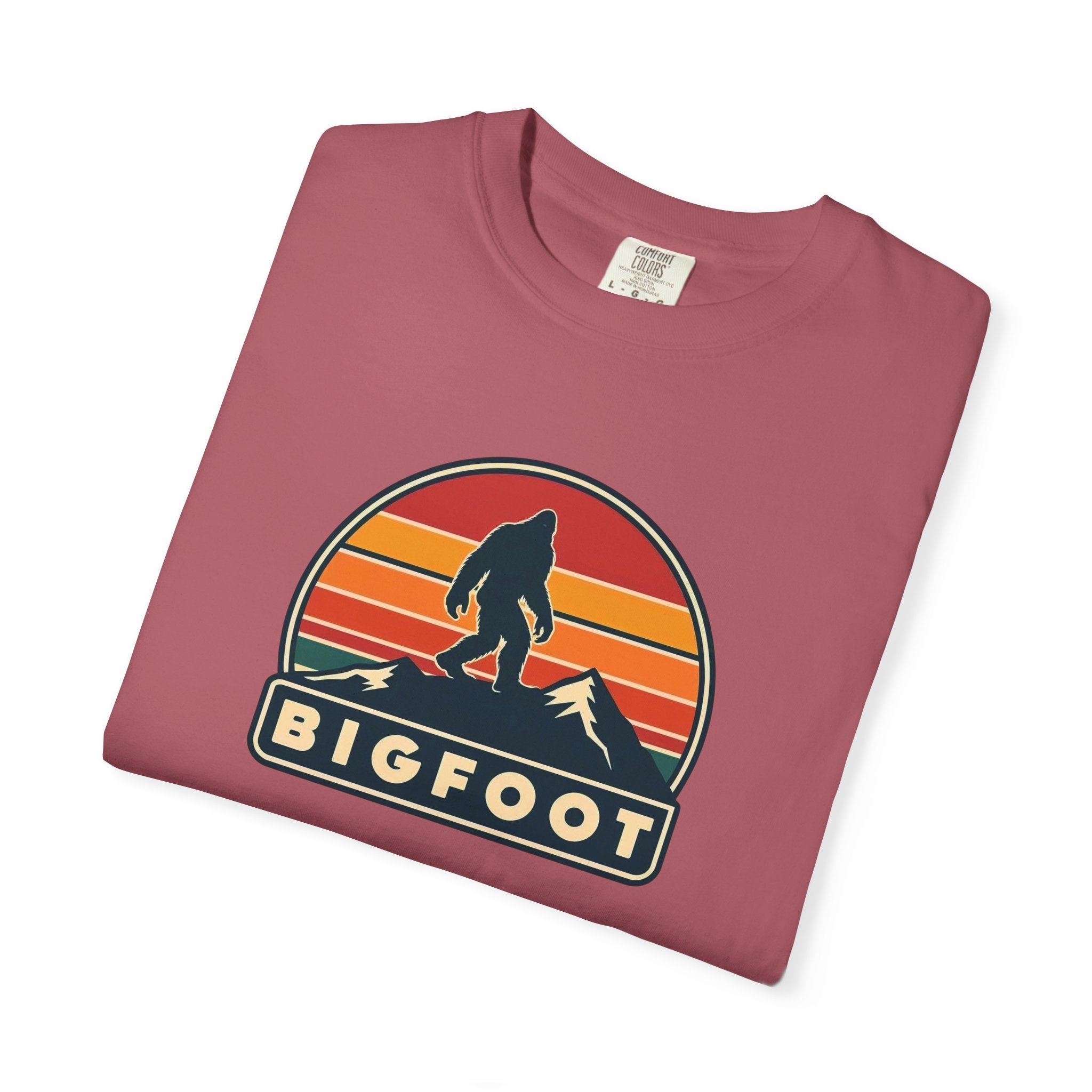 Bigfoot Shirt Comfort Colors® | Sasquatch Camping TShirt, Retro Graphic Tee, Cryptid Outdoor Clothing