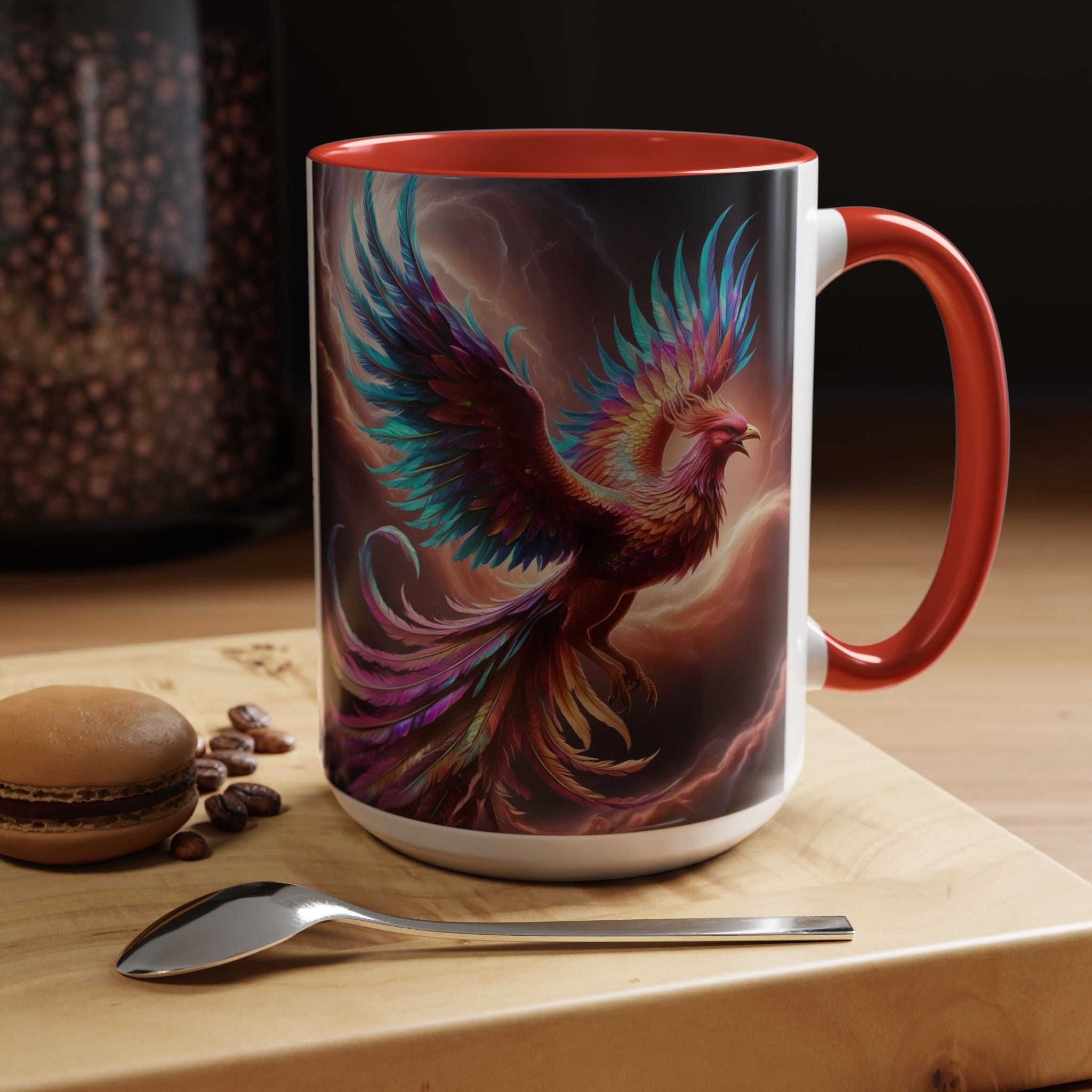 Phoenix Coffee Mug: Legendary Creature, Firebird Cryptid Coffee Cup, Renewal Rebirth