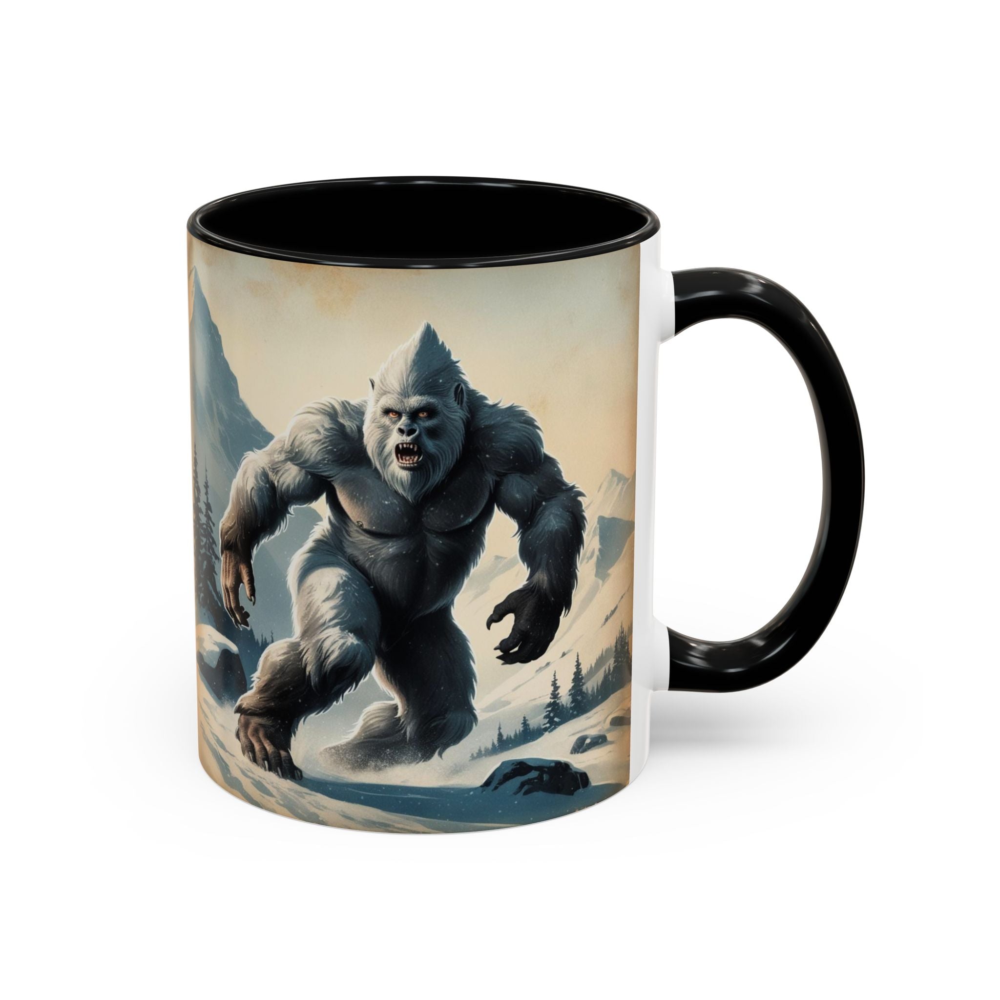 Abominable Snowman Ceramic Mug: Yeti Coffee Cup, Himalayan Mountain Cryptid, Bigfoot Camping Gift