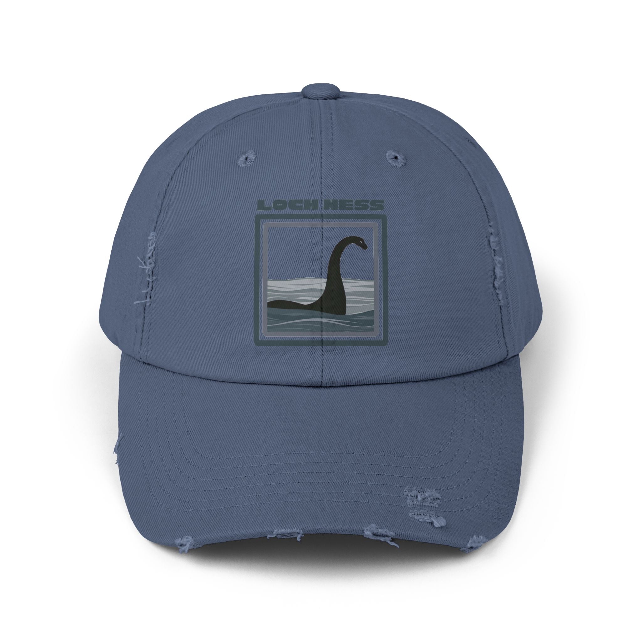 Loch Ness Monster: Unisex Distressed Cap, Adjustable Strap, Casual Outdoor Style (Slate)