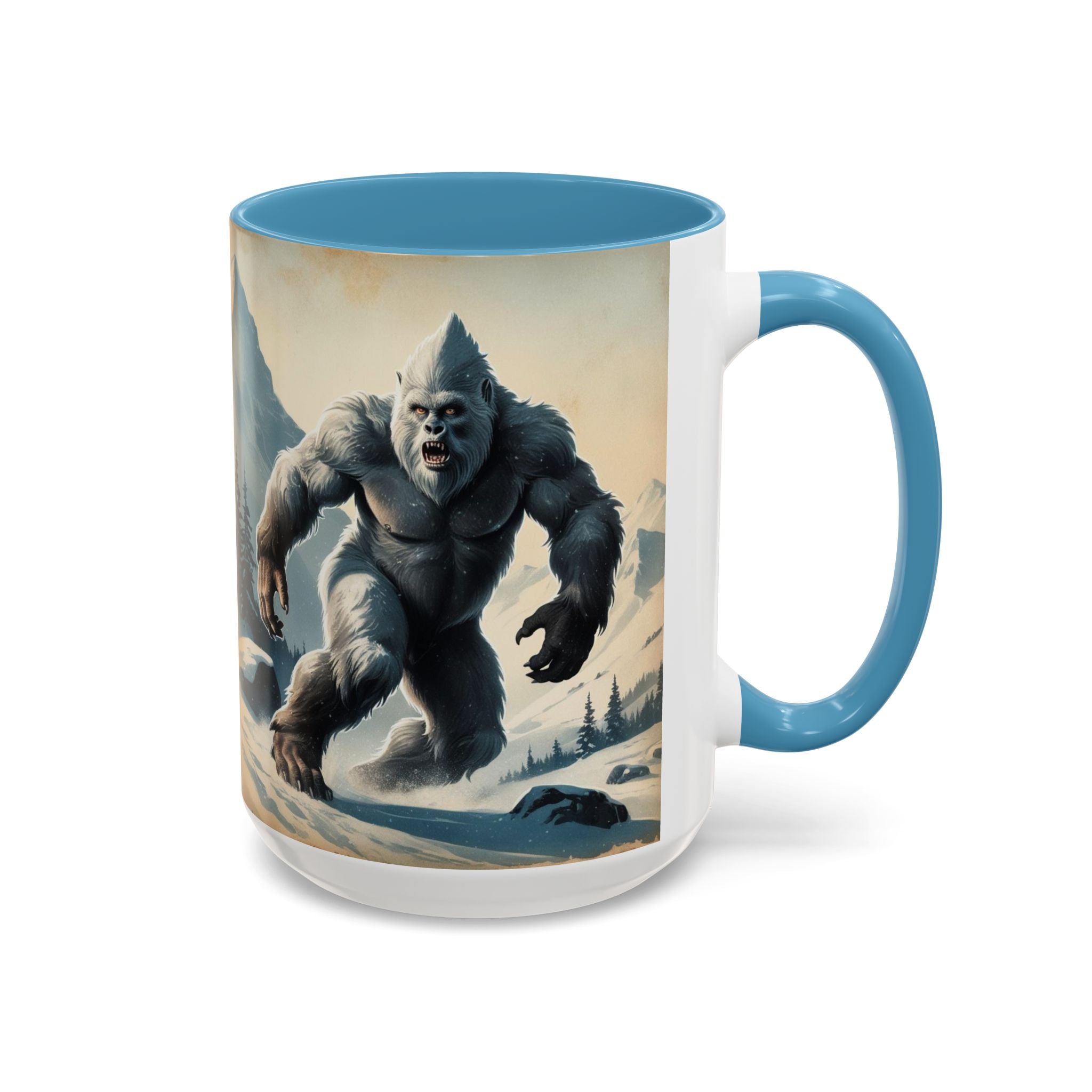 Abominable Snowman Ceramic Mug: Yeti Coffee Cup, Himalayan Mountain Cryptid, Bigfoot Camping Gift