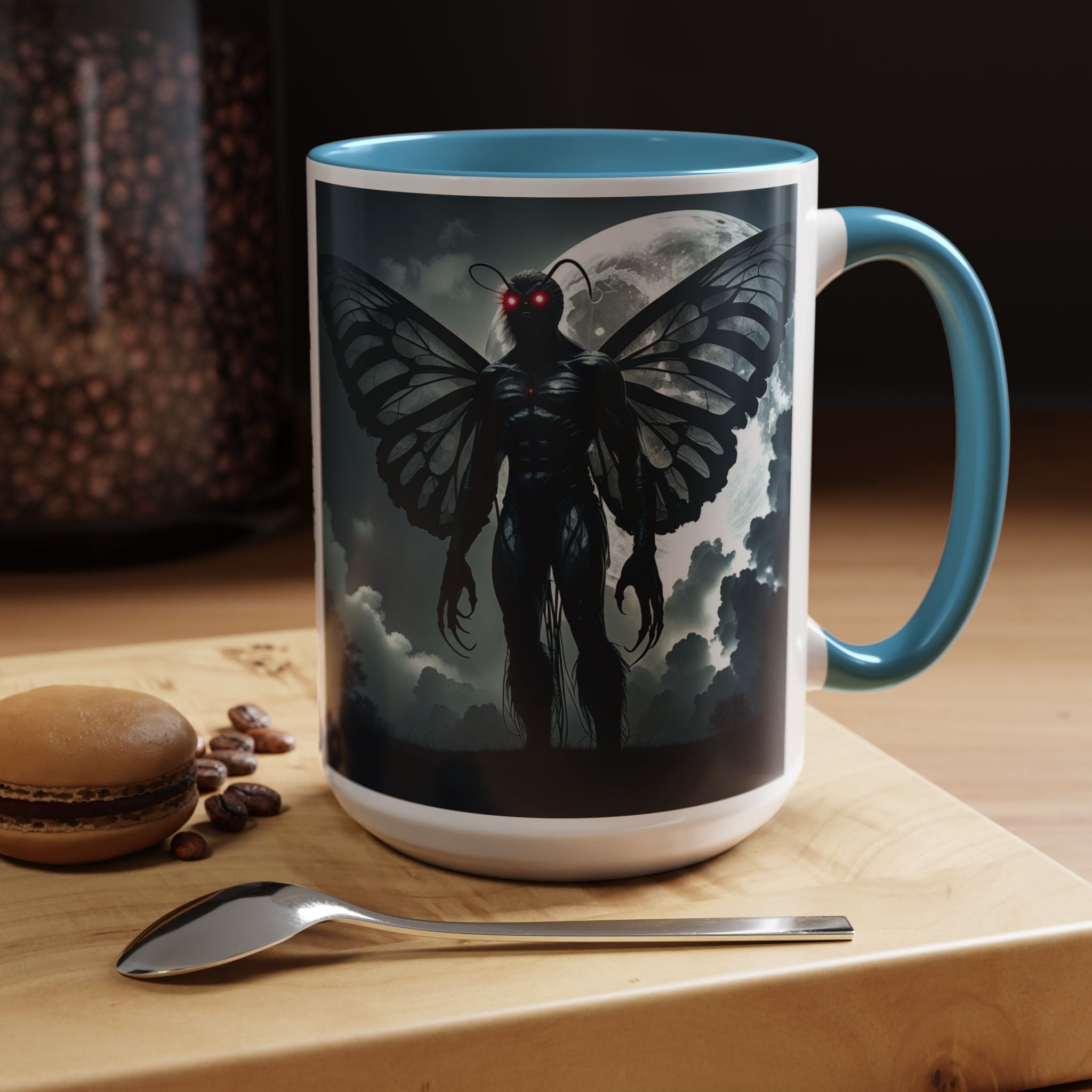 Mothman Coffee Mug: Supernatural Cryptid, Legendary Monster, Mugs for Men (Moon)