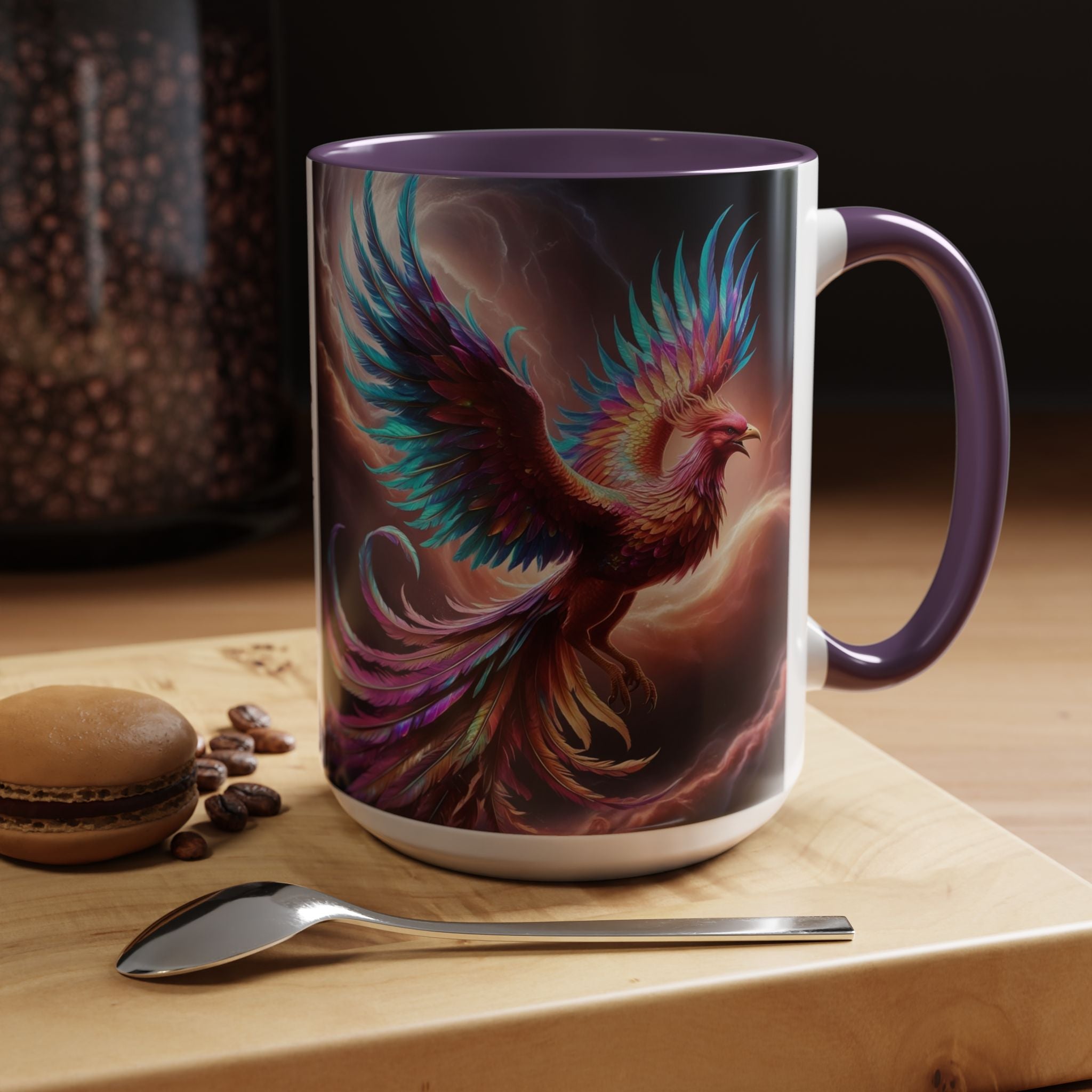 Phoenix Coffee Mug: Legendary Creature, Firebird Cryptid Coffee Cup, Renewal Rebirth