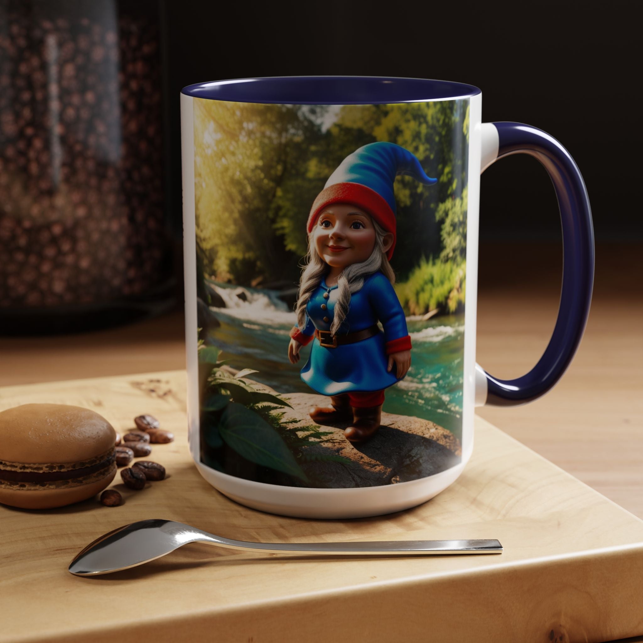 Gnome Coffee Mug:  Scandinavian Nisse, Nordic Folklore Gift, Enchanted Mushroom Garden