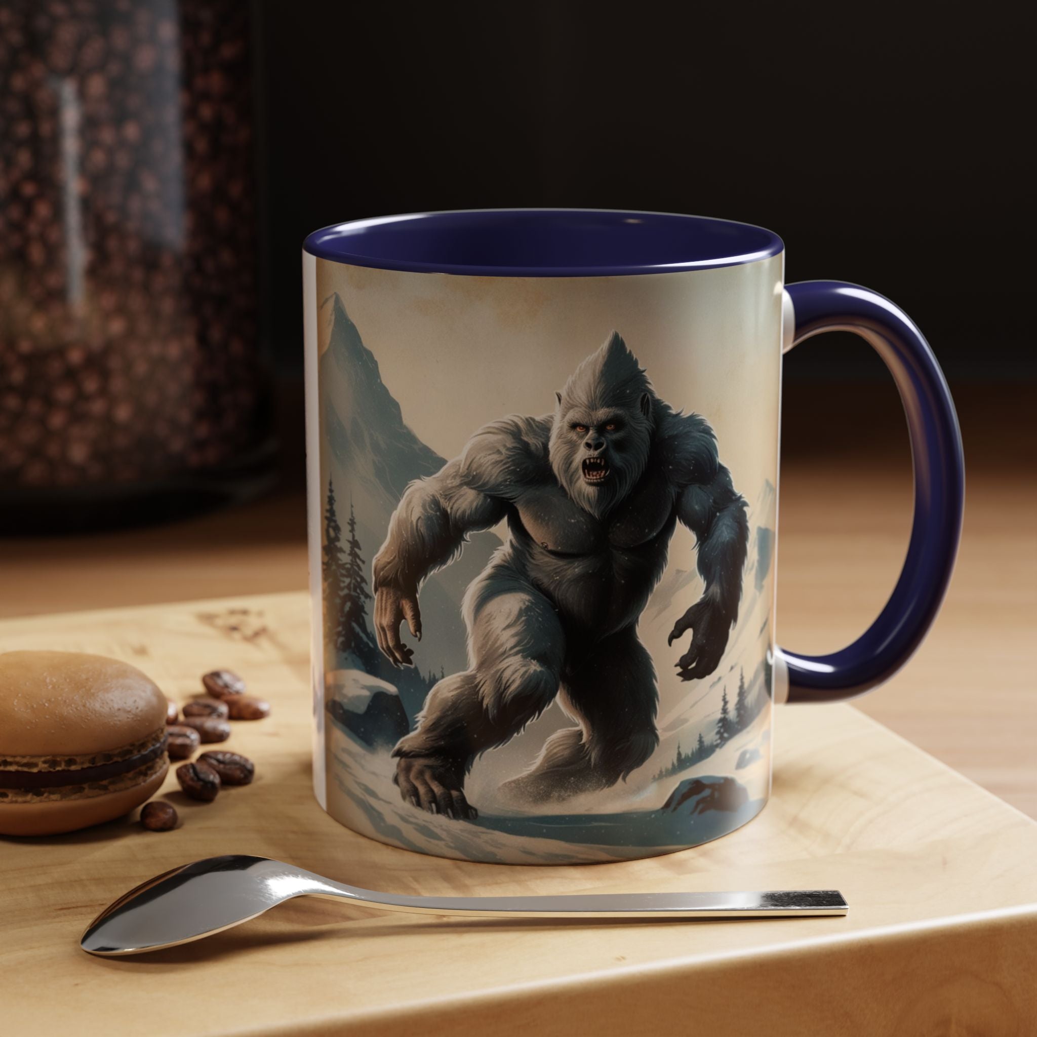Abominable Snowman Ceramic Mug: Yeti Coffee Cup, Himalayan Mountain Cryptid, Bigfoot Camping Gift