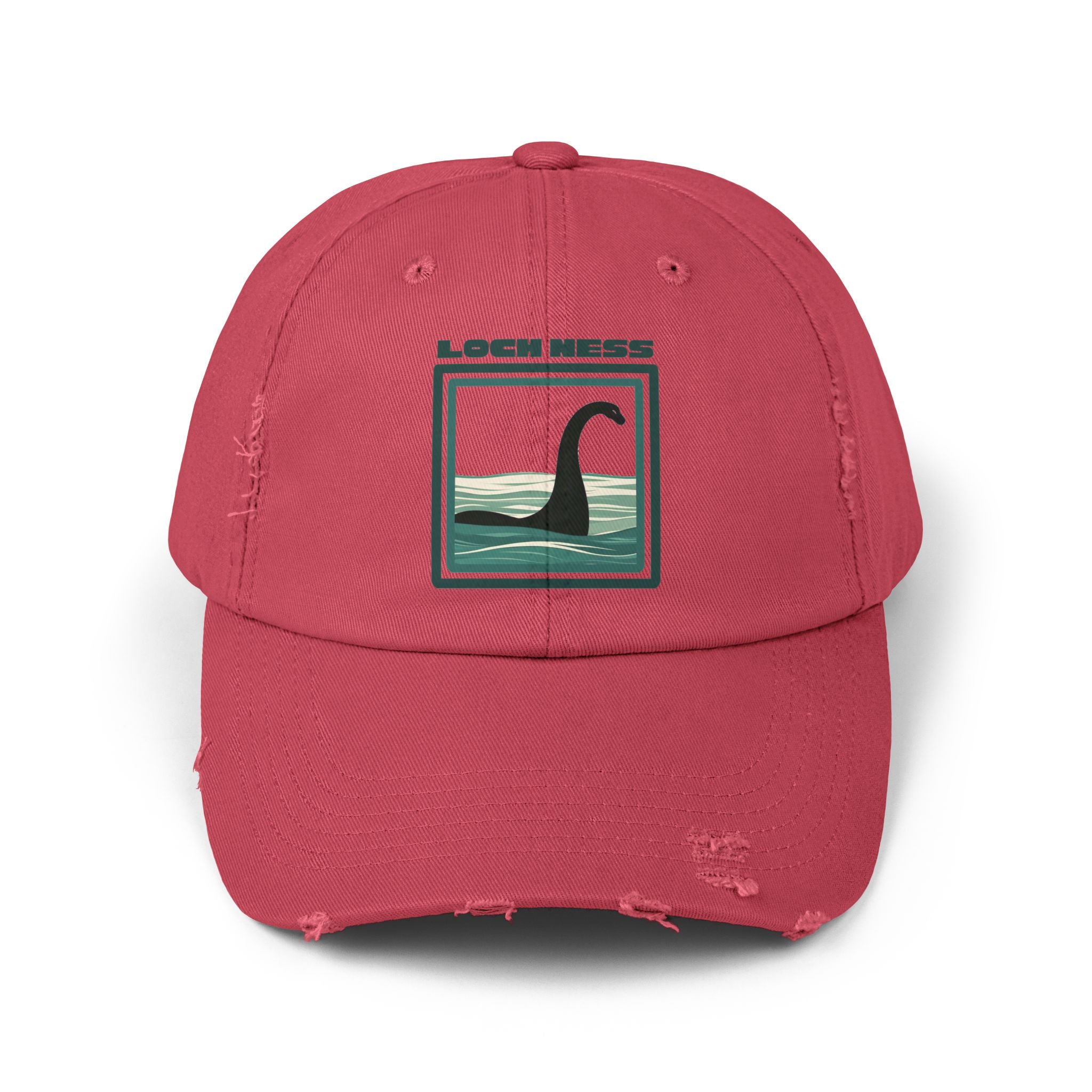 Loch Ness Monster: Unisex Distressed Cap, Adjustable Strap, Casual Outdoor Style (Green)