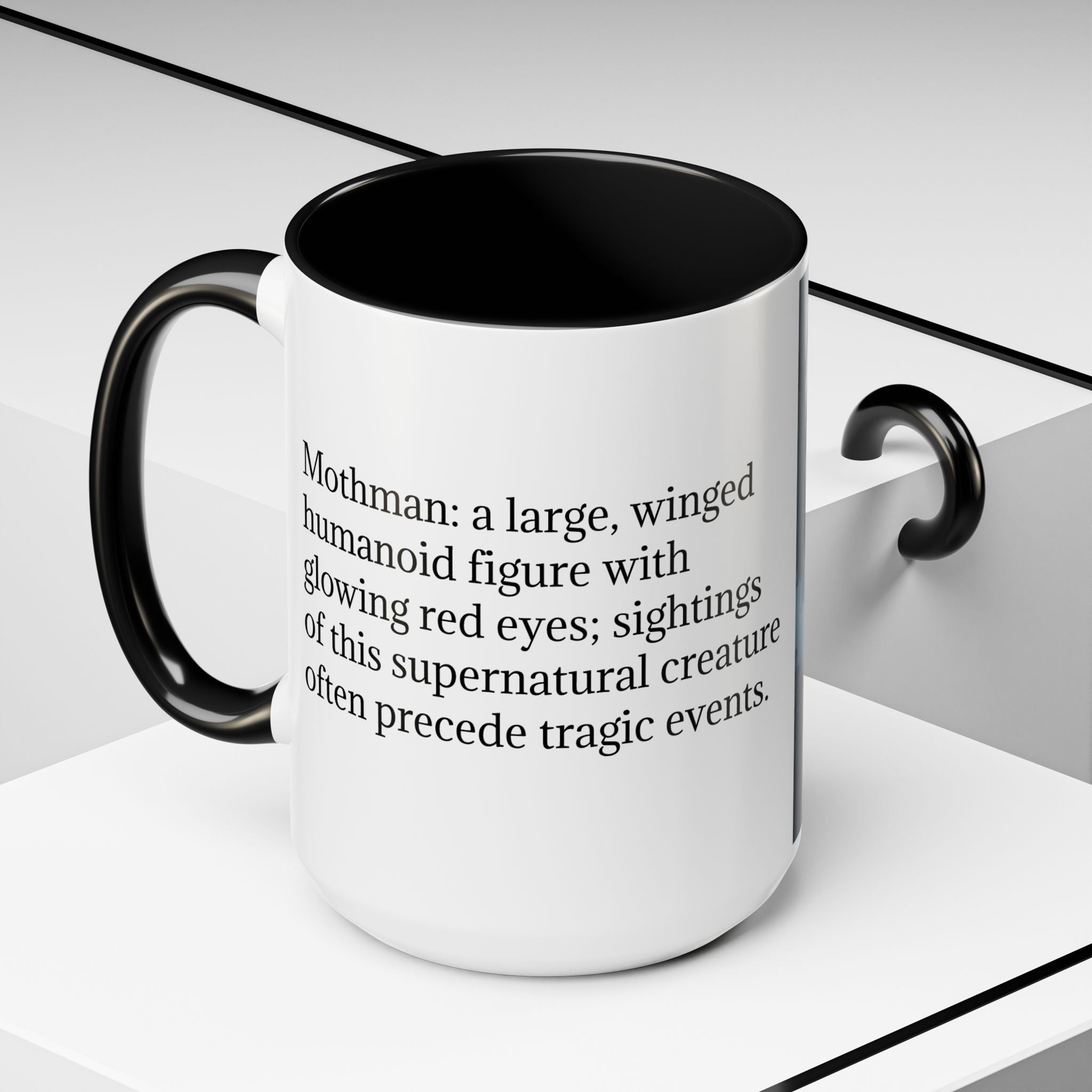 Mothman Coffee Mug: Supernatural Cryptid, Legendary Monster, Mugs for Men (Moon)