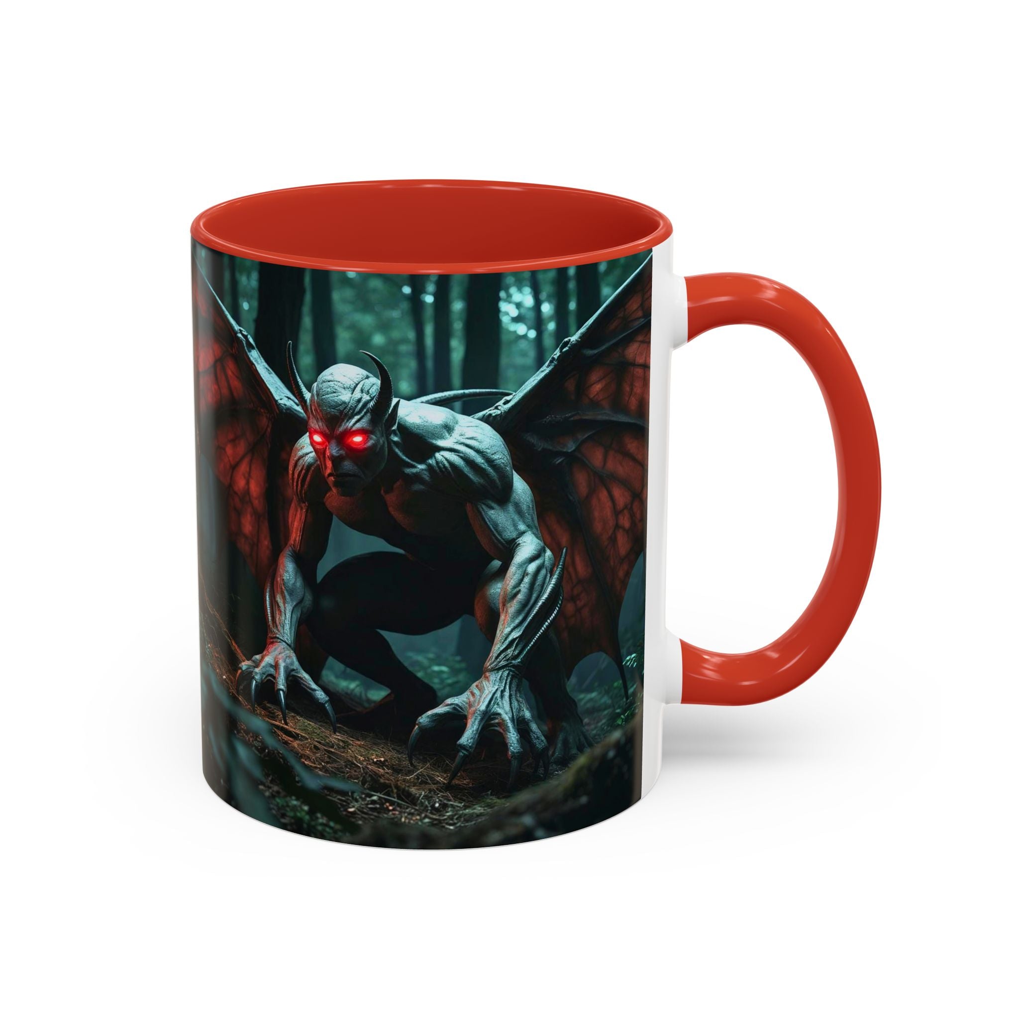 Mothman Mug: Supernatural Monster, Cryptid Mug, Mythical Creature, Urban Legend (Crouching)