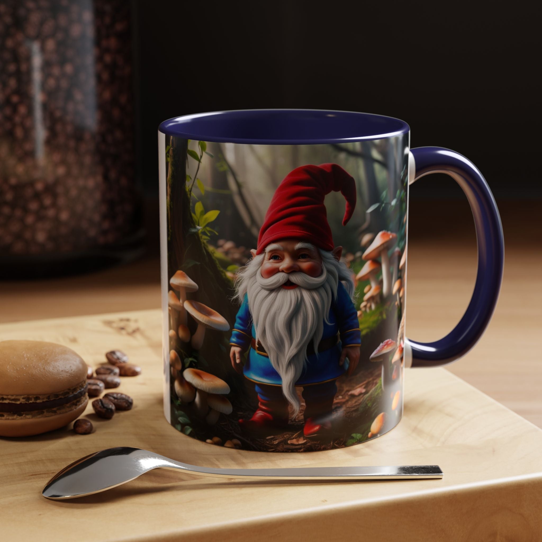 Gnome Coffee Mug: Nordic Folklore Gift, Scandinavian Nisse, Enchanted Mushroom Garden