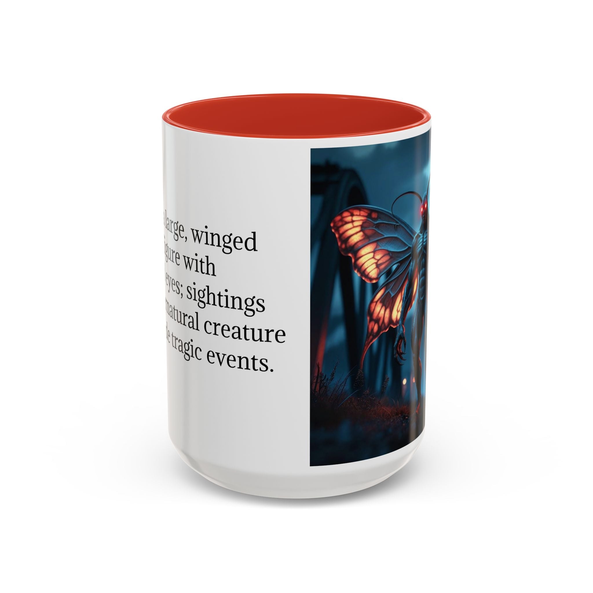 Mothman Coffee Mug: Supernatural Monster, Legendary Creature, Cryptid Gift (Bridge)