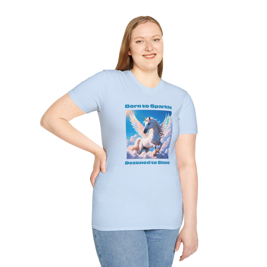 Unicorn Shirt: Legendary Alicorn Graphic Tee, Boho Clothing, Fantasy Apparel (Blue)