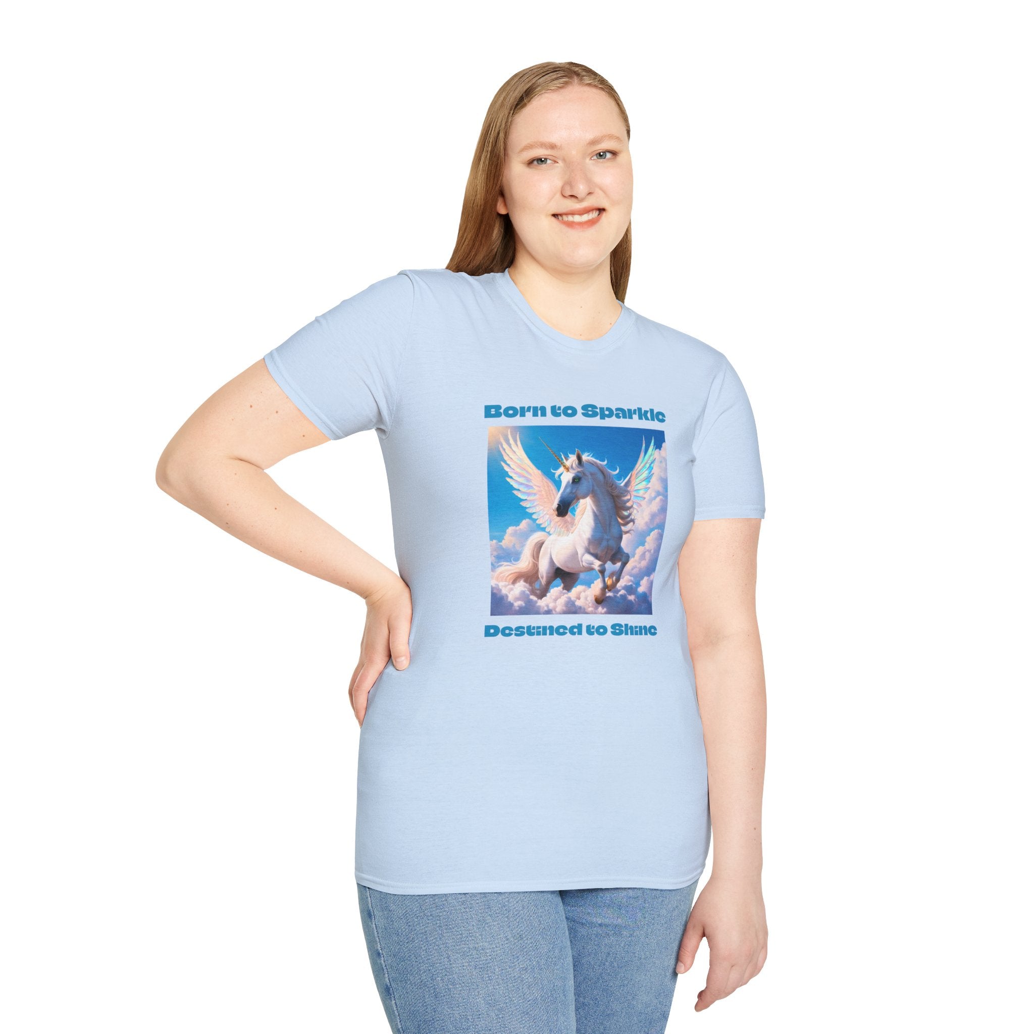 Unicorn Shirt: Legendary Alicorn Graphic Tee, Boho Clothing, Fantasy Apparel (Blue)