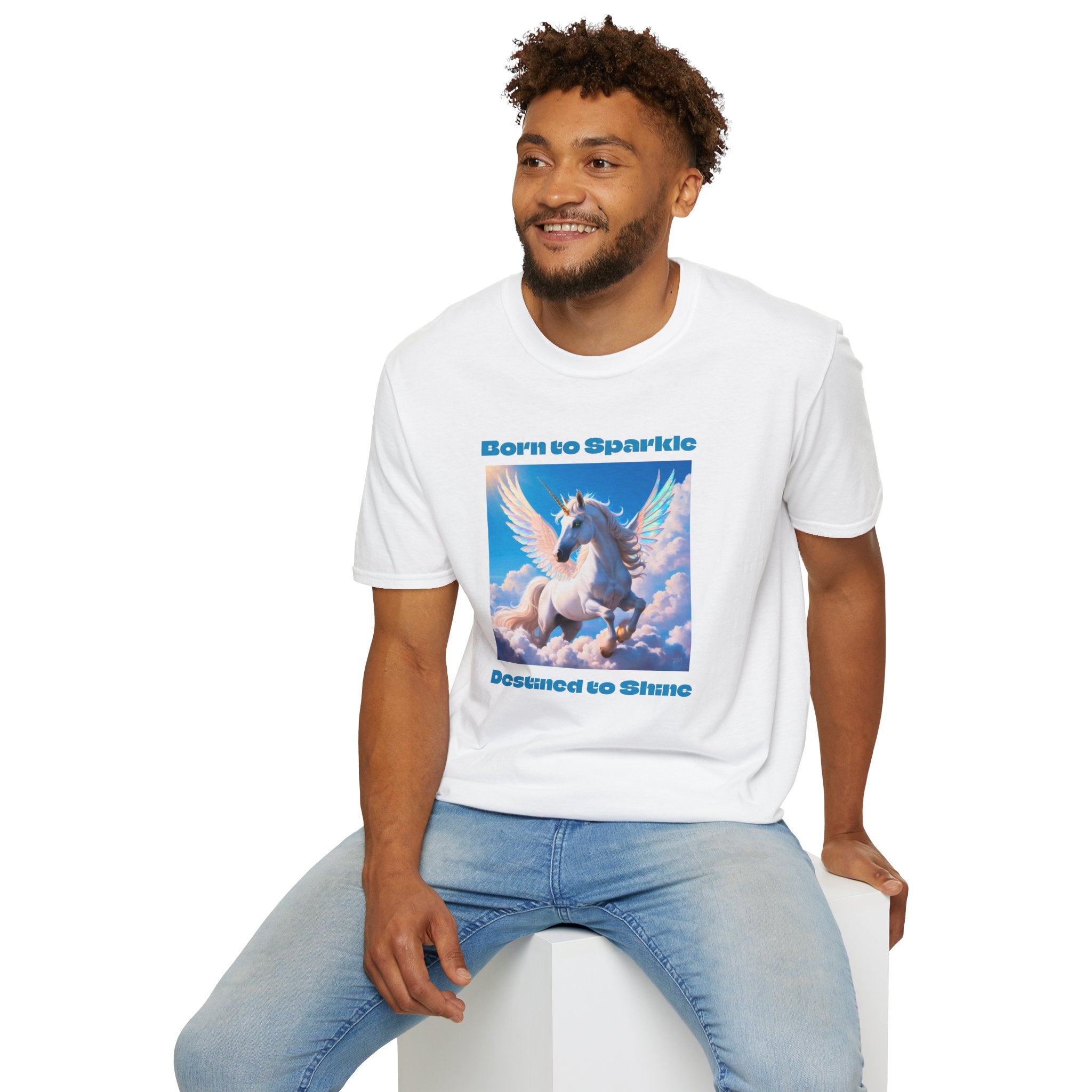 Unicorn Shirt: Legendary Alicorn Graphic Tee, Boho Clothing, Fantasy Apparel (Blue)