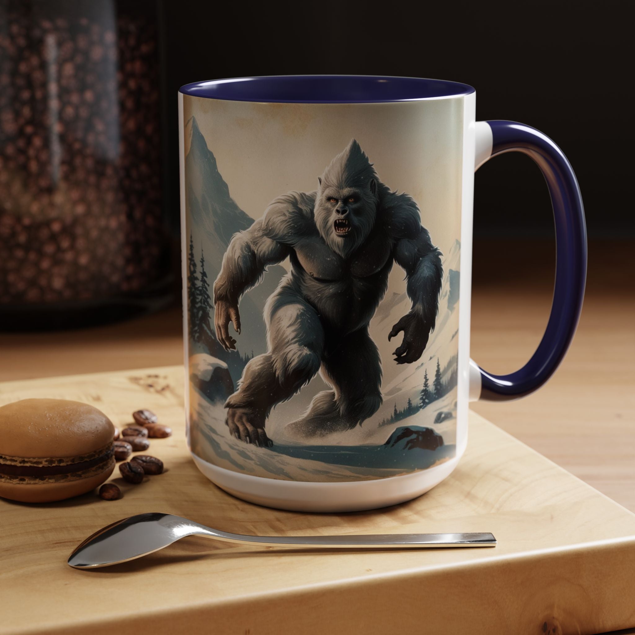 Abominable Snowman Ceramic Mug: Yeti Coffee Cup, Himalayan Mountain Cryptid, Bigfoot Camping Gift