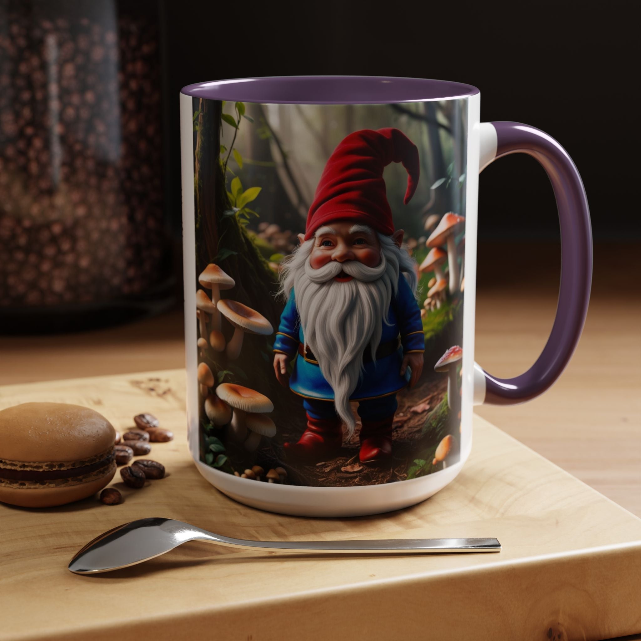 Gnome Coffee Mug: Nordic Folklore Gift, Scandinavian Nisse, Enchanted Mushroom Garden