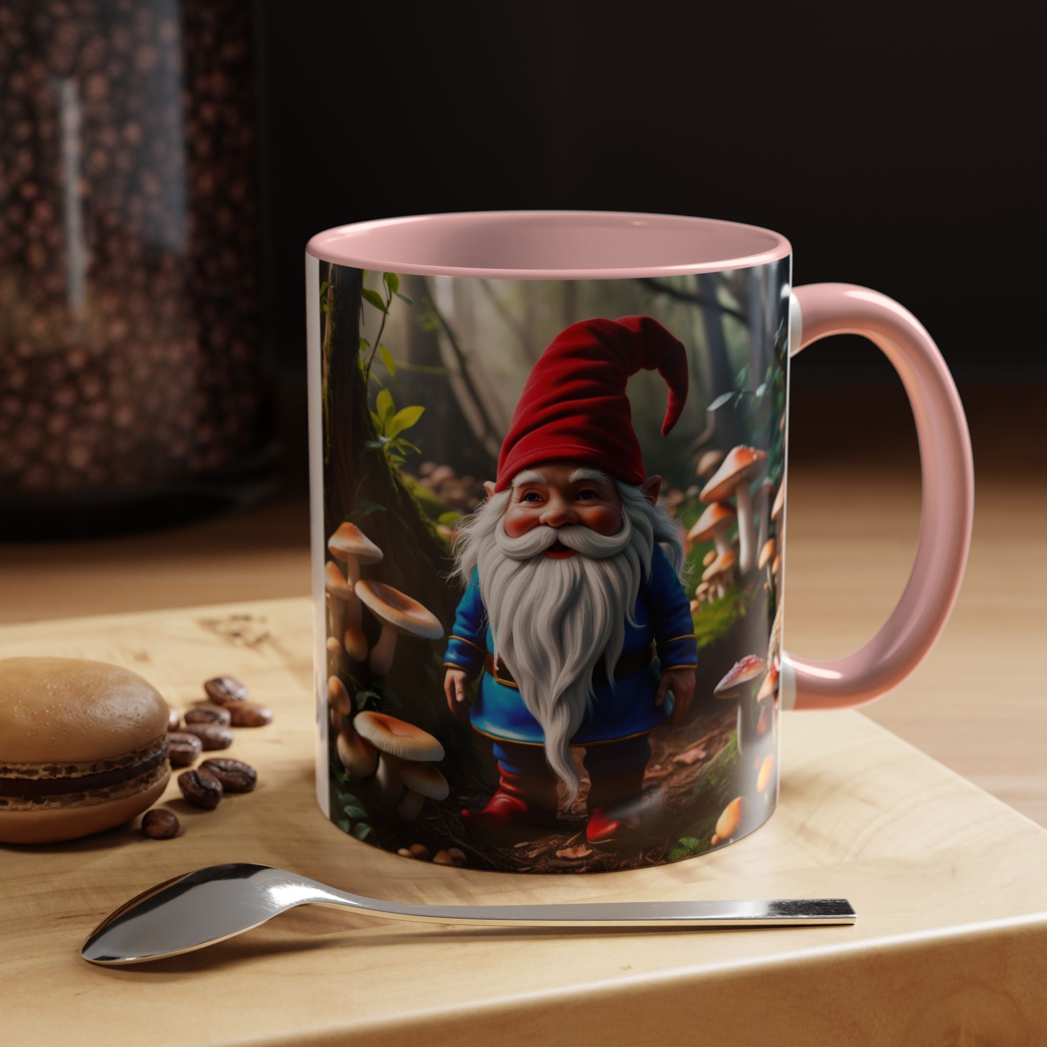 Gnome Coffee Mug: Nordic Folklore Gift, Scandinavian Nisse, Enchanted Mushroom Garden