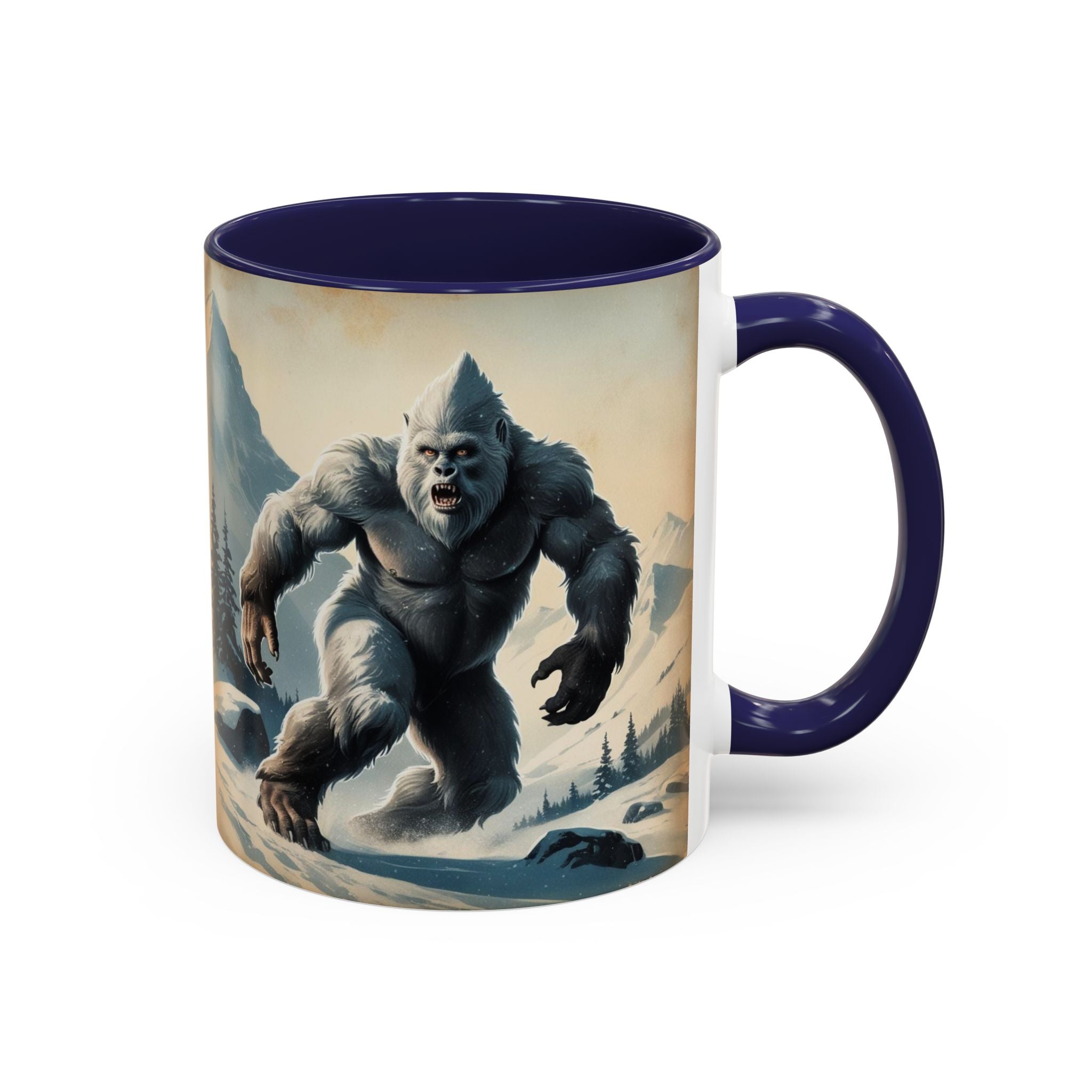 Abominable Snowman Ceramic Mug: Yeti Coffee Cup, Himalayan Mountain Cryptid, Bigfoot Camping Gift