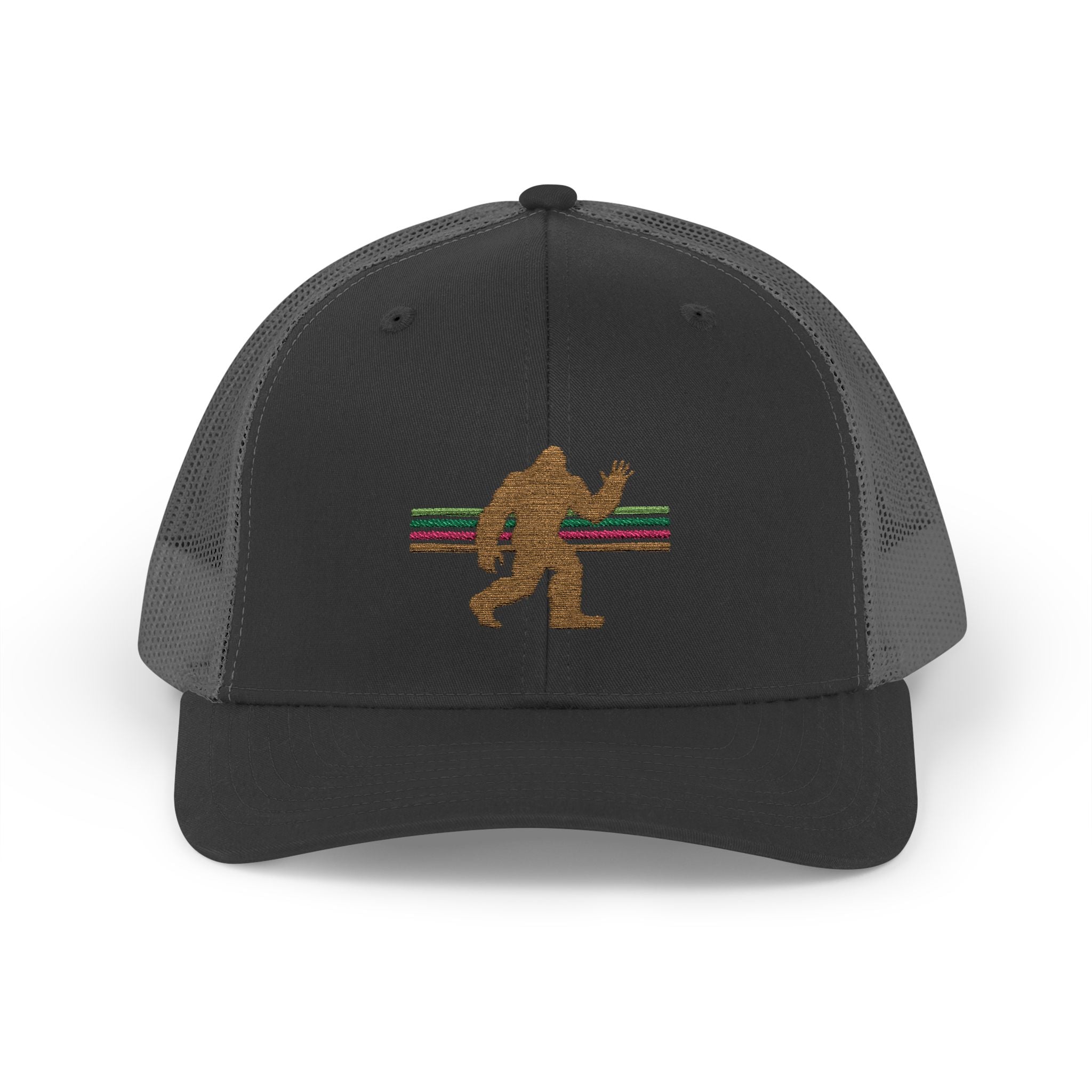 Bigfoot Trucker Hat: Embroidered Sasquatch, Baseball Cap, Custom Snapback Hat