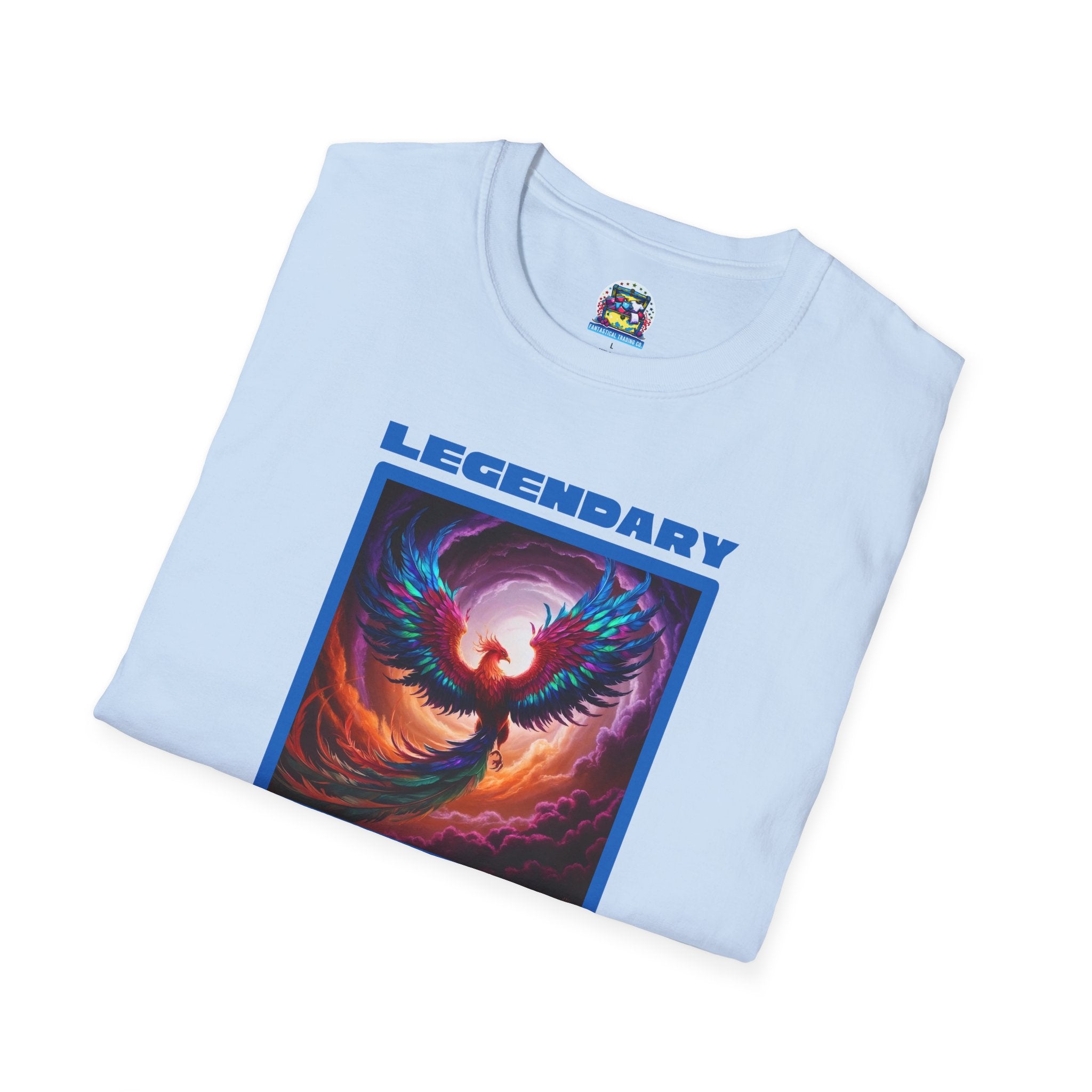 Phoenix Shirt: Rise from the Ashes, Soft Cotton T-Shirt, Legendary Graphic Tee (Blue)