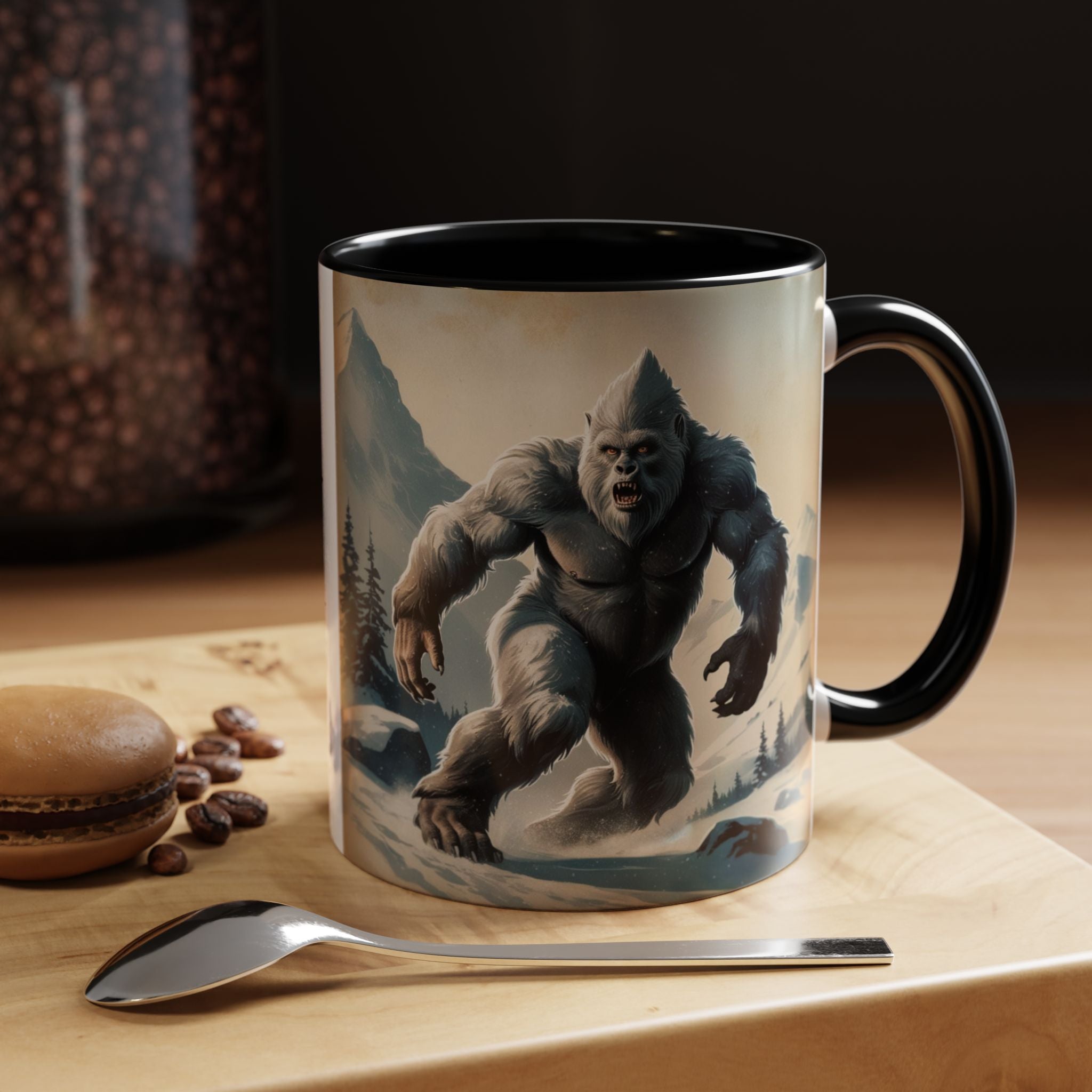 Abominable Snowman Ceramic Mug: Yeti Coffee Cup, Himalayan Mountain Cryptid, Bigfoot Camping Gift