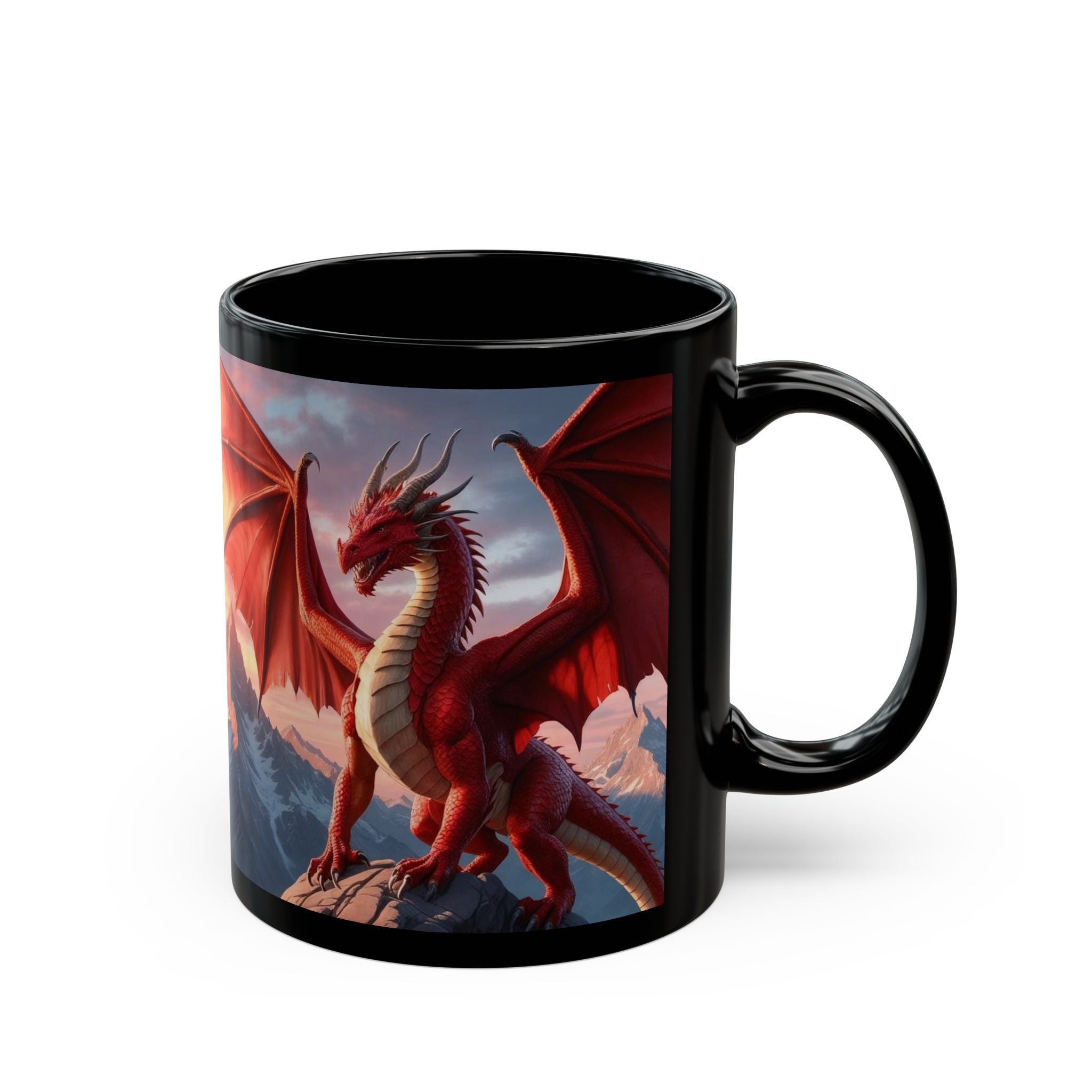 Customizable Dragon Coffee Mug: Personalized Family Crest, DnD Gift, Fire Drake