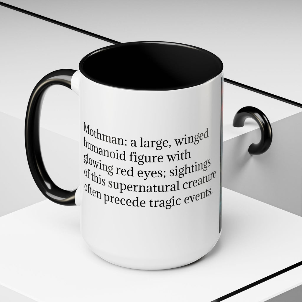 Mothman Mug: Supernatural Monster, Cryptid Mug, Mythical Creature, Urban Legend (Crouching)