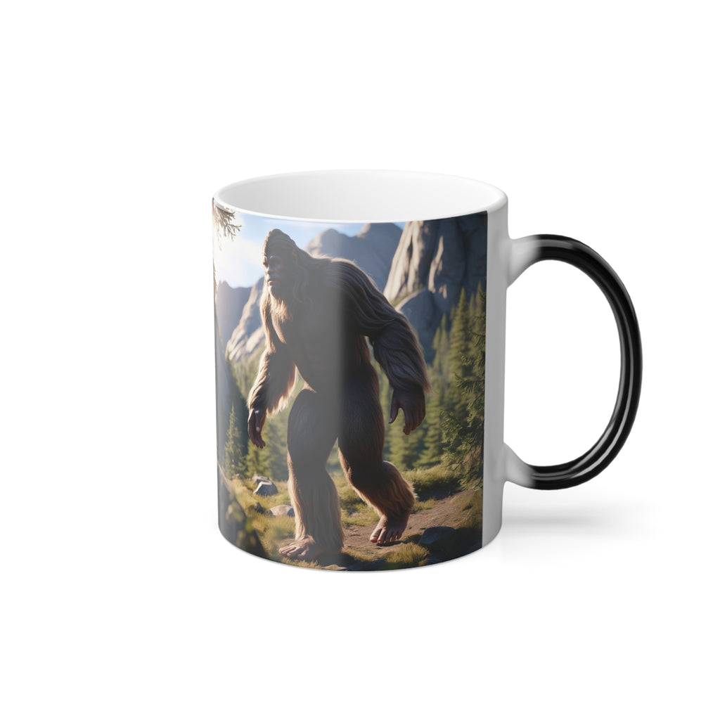 Bigfoot Mug: Color Changing Coffee Cup, Sasquatch, Pacific Northwest Cryptid (Rocks)