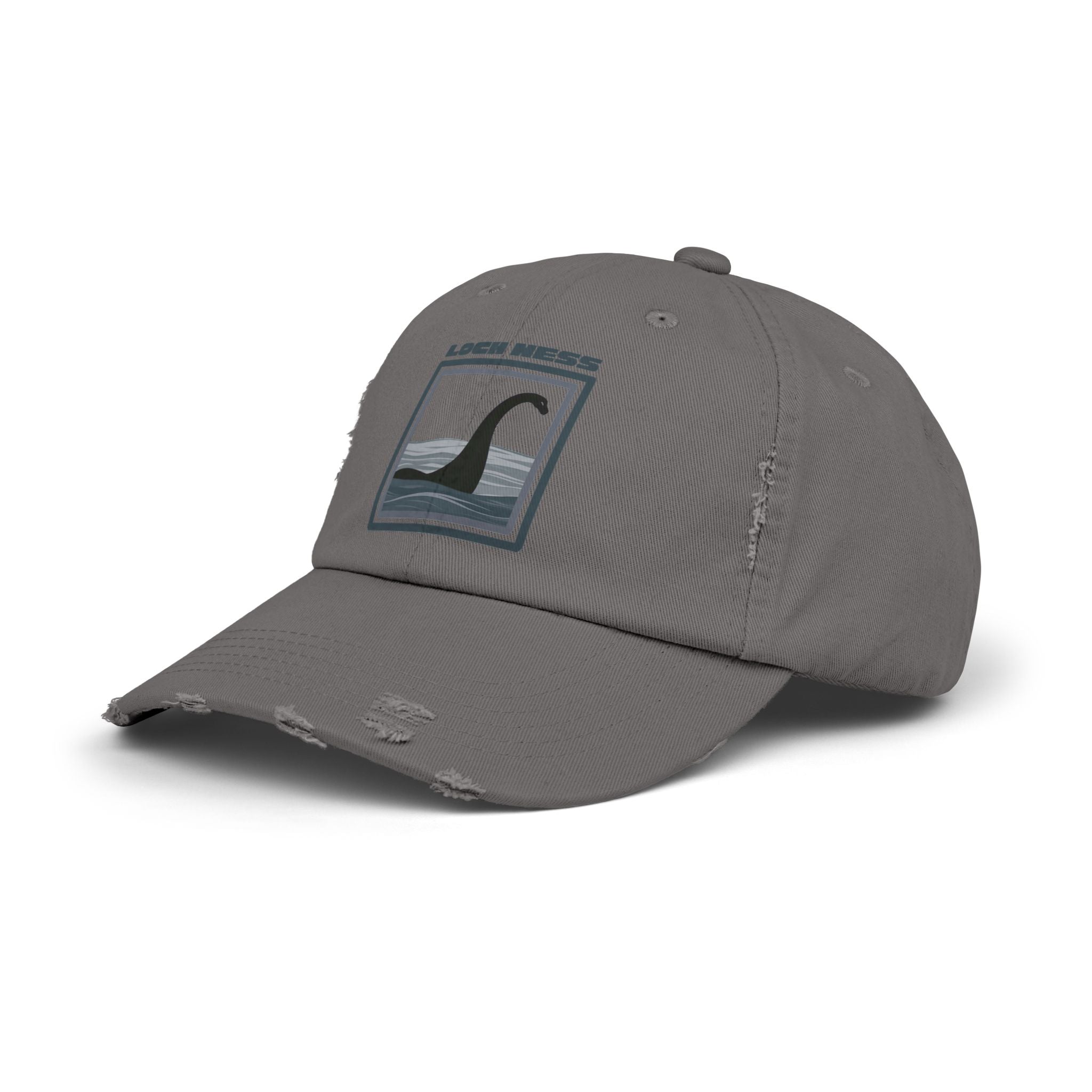 Loch Ness Monster: Unisex Distressed Cap, Adjustable Strap, Casual Outdoor Style (Slate)