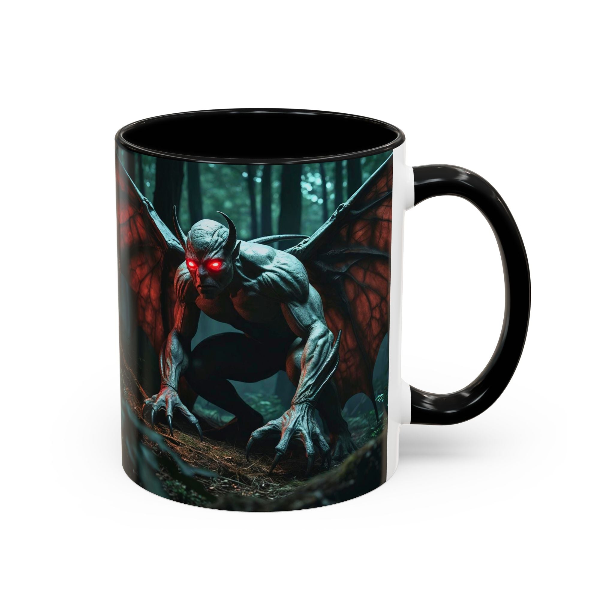 Mothman Mug: Supernatural Monster, Cryptid Mug, Mythical Creature, Urban Legend (Crouching)