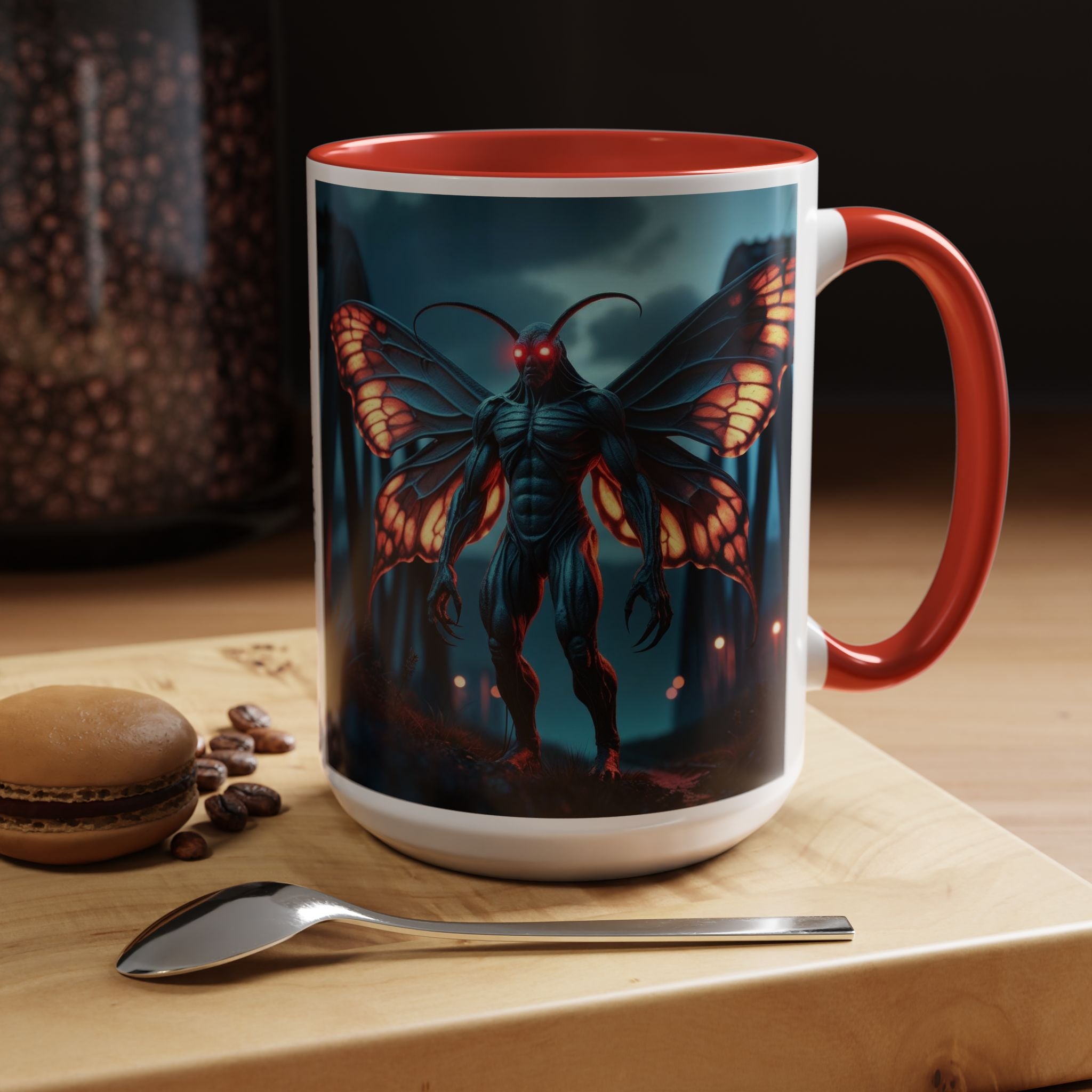 Mothman Coffee Mug: Supernatural Monster, Legendary Creature, Cryptid Gift (Bridge)