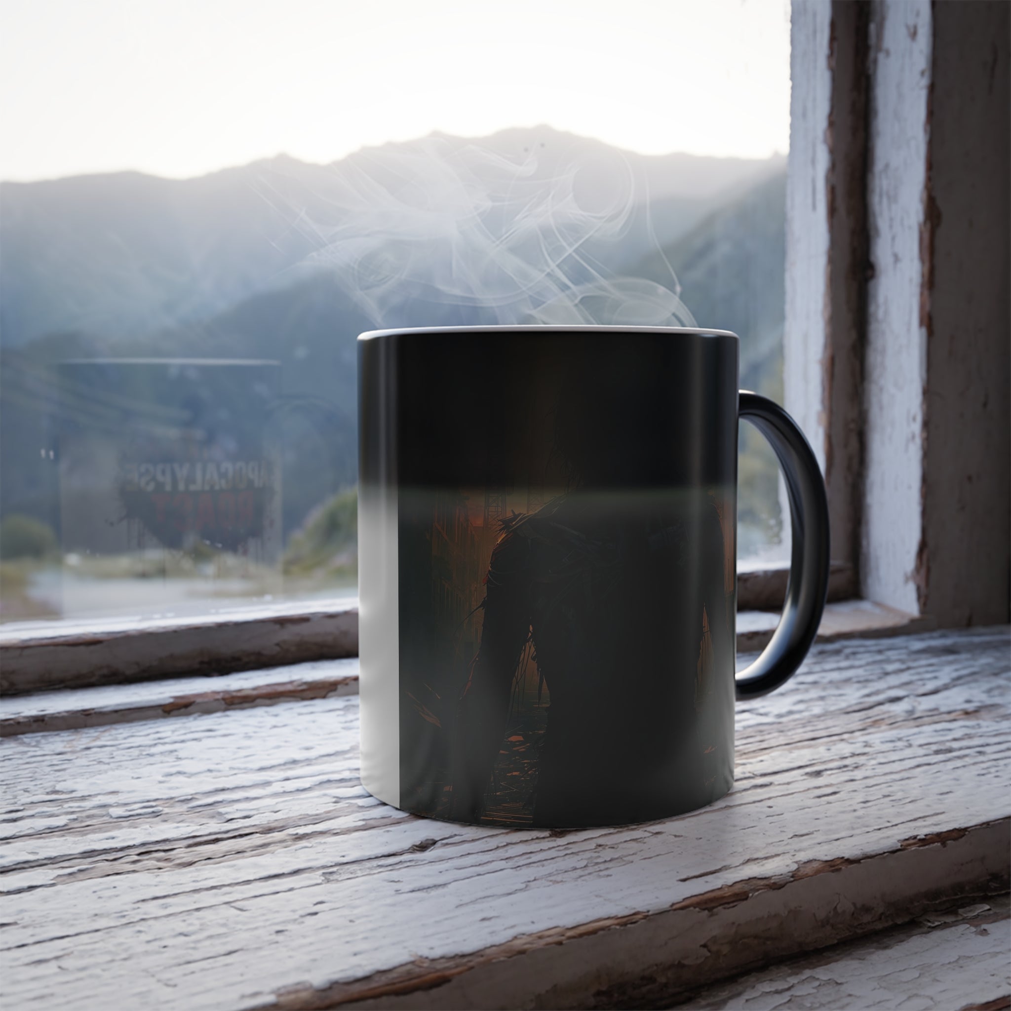 Color Changing Zombie Mug: End of Days Roast, Halloween Horror (Cityscape)