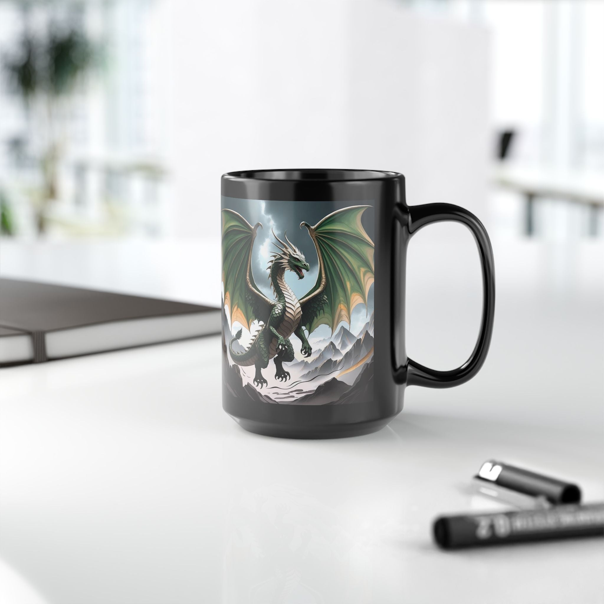 Customizable Dragon Coffee Mug: Personalized DnD Coffee Cup, Earth Drake