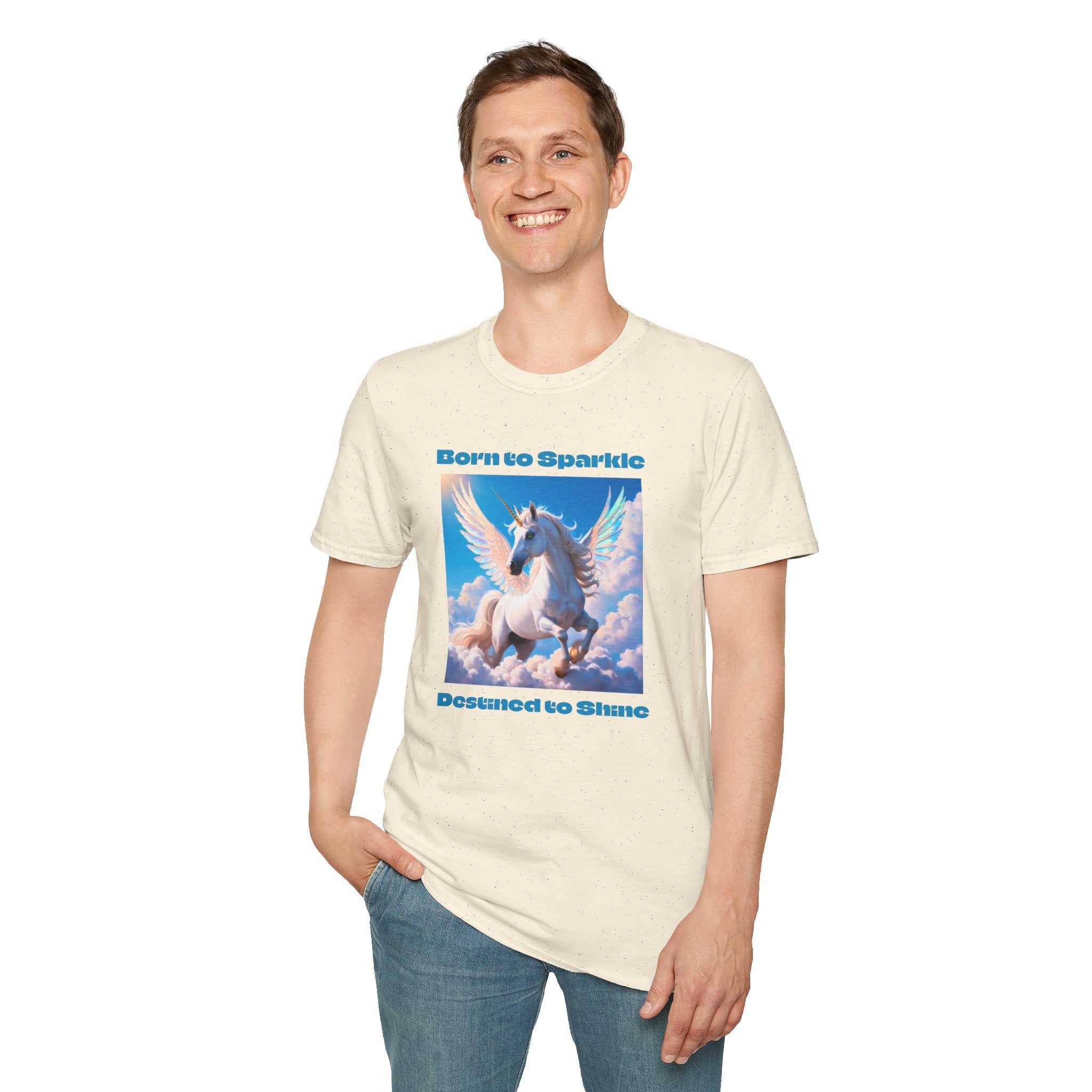 Unicorn Shirt: Legendary Alicorn Graphic Tee, Boho Clothing, Fantasy Apparel (Blue)