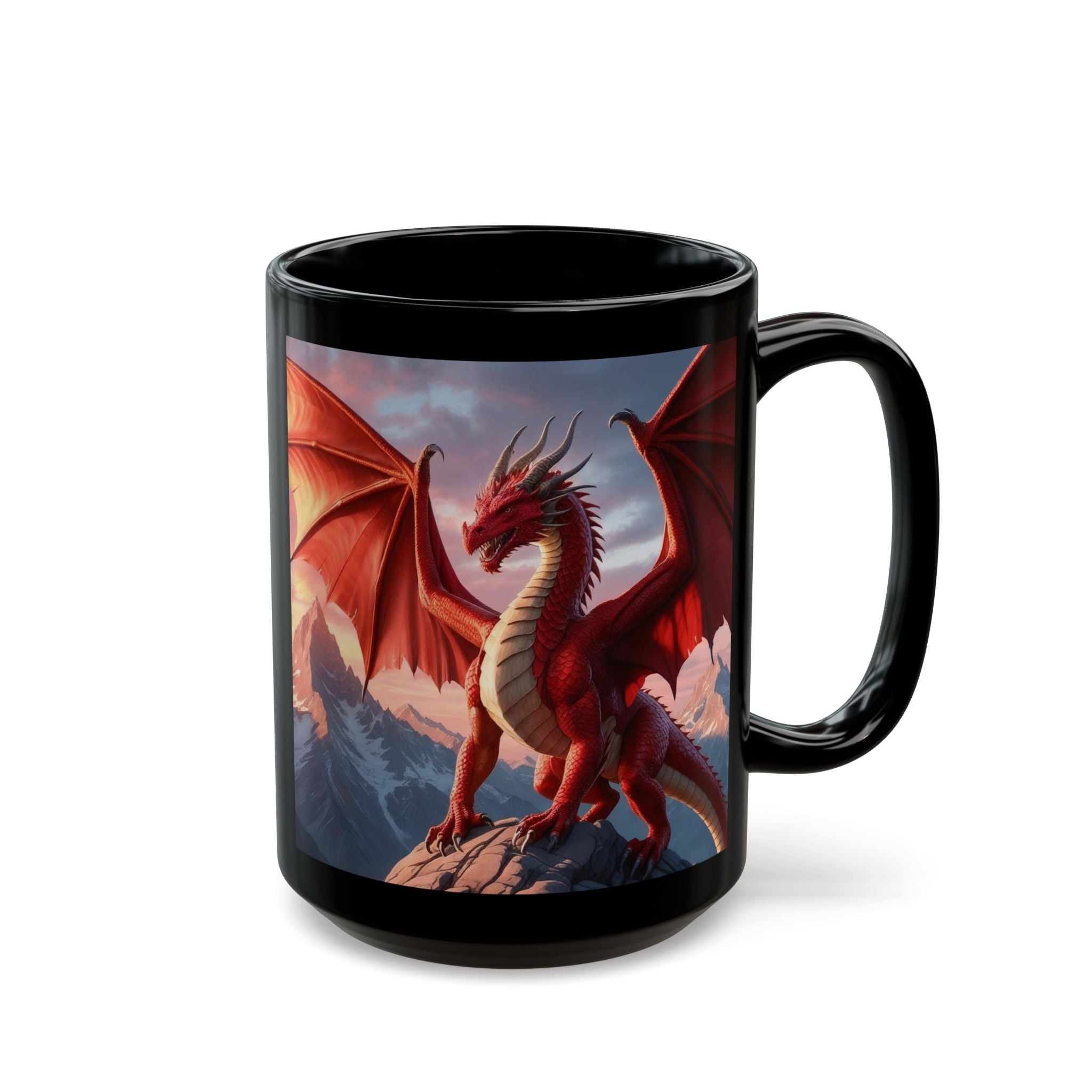 Customizable Dragon Coffee Mug: Personalized Family Crest, DnD Gift, Fire Drake