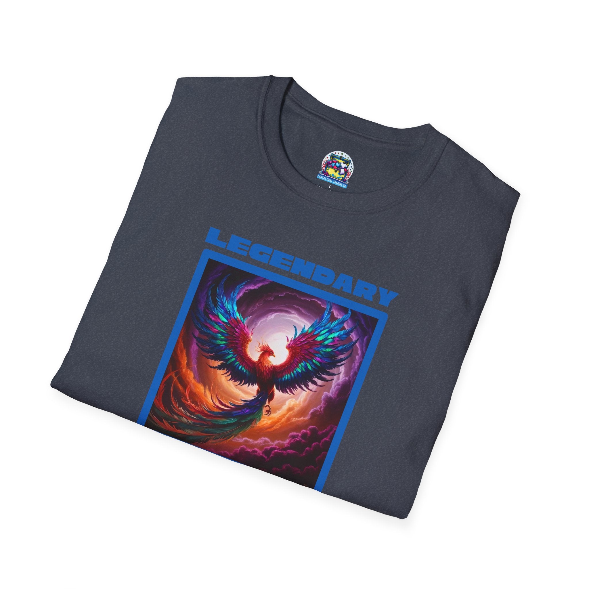 Phoenix Shirt: Rise from the Ashes, Soft Cotton T-Shirt, Legendary Graphic Tee (Blue)
