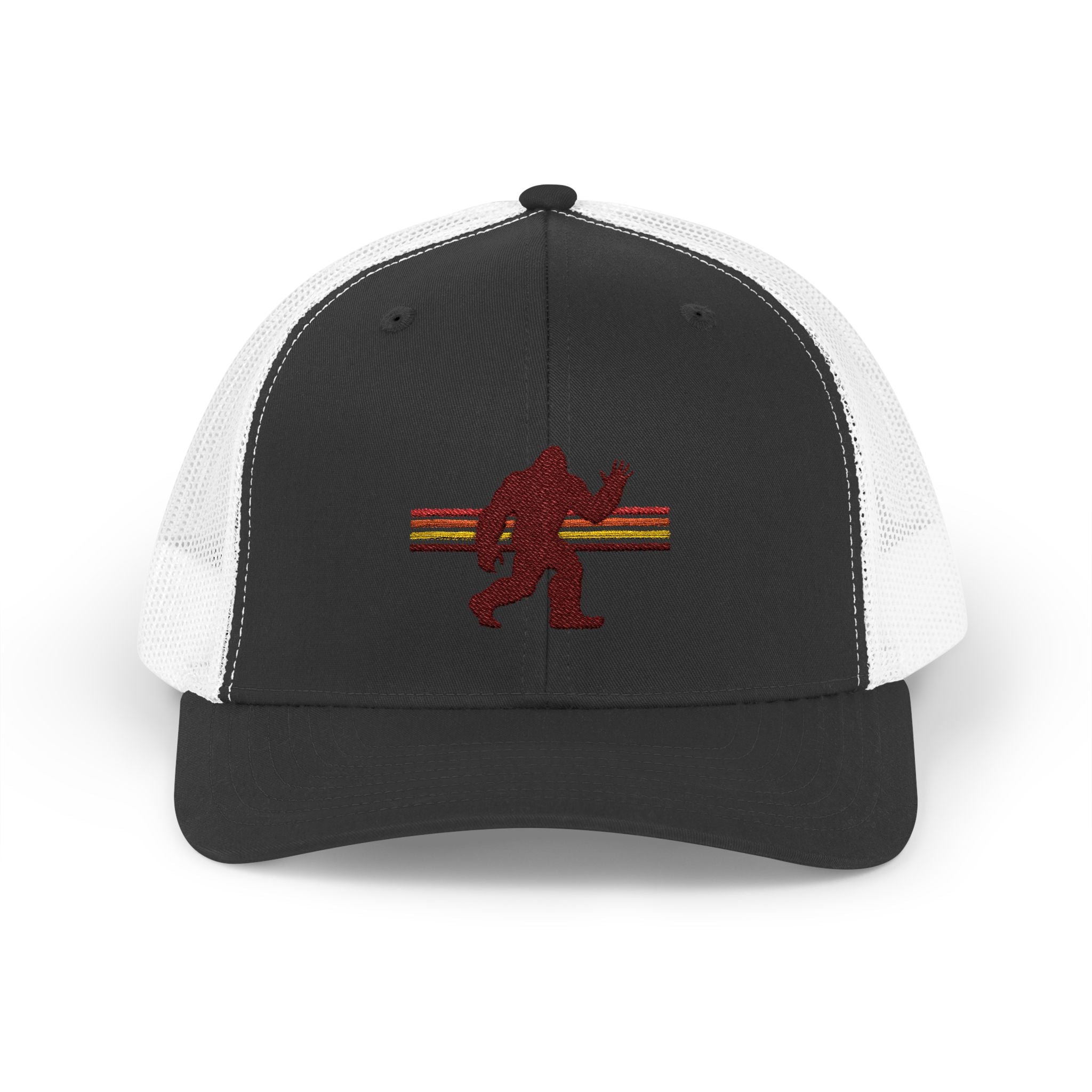 Bigfoot Trucker Hat: Embroidered Baseball Cap, Sasquatch Snapback Hat