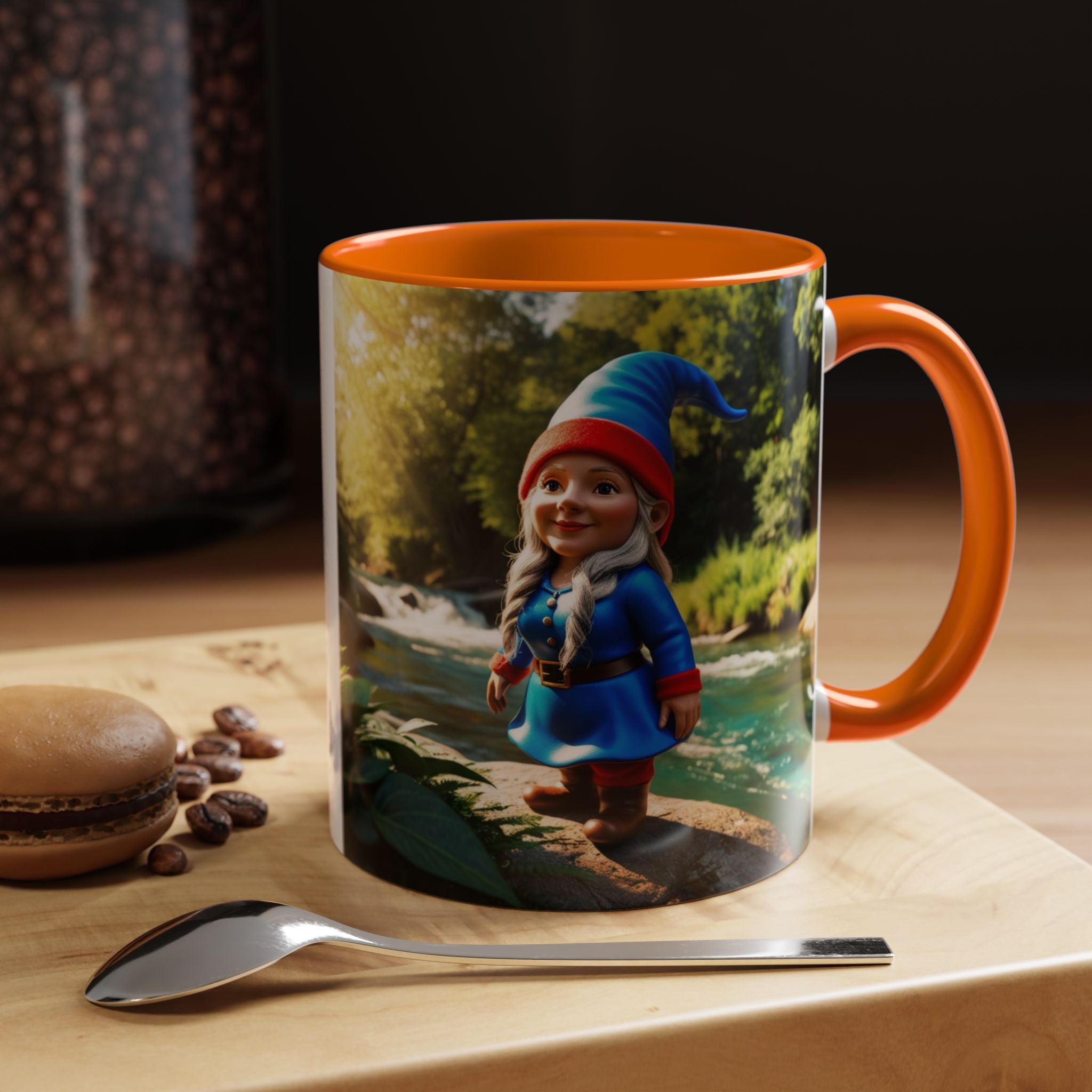 Gnome Coffee Mug:  Scandinavian Nisse, Nordic Folklore Gift, Enchanted Mushroom Garden