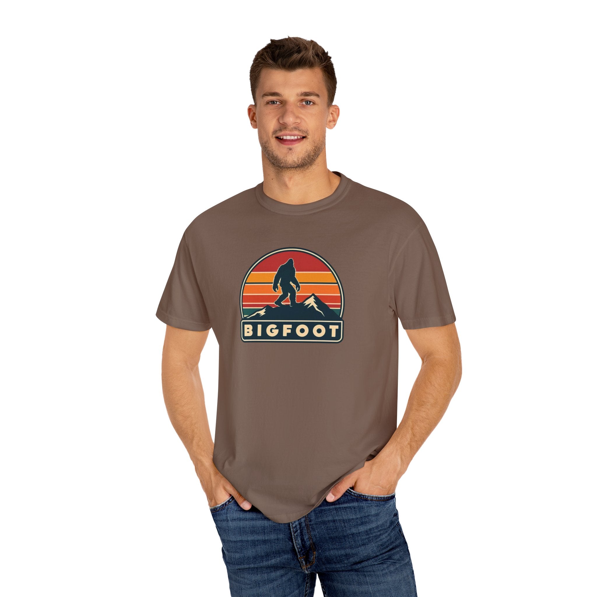 Bigfoot Shirt Comfort Colors® | Sasquatch Camping TShirt, Retro Graphic Tee, Cryptid Outdoor Clothing