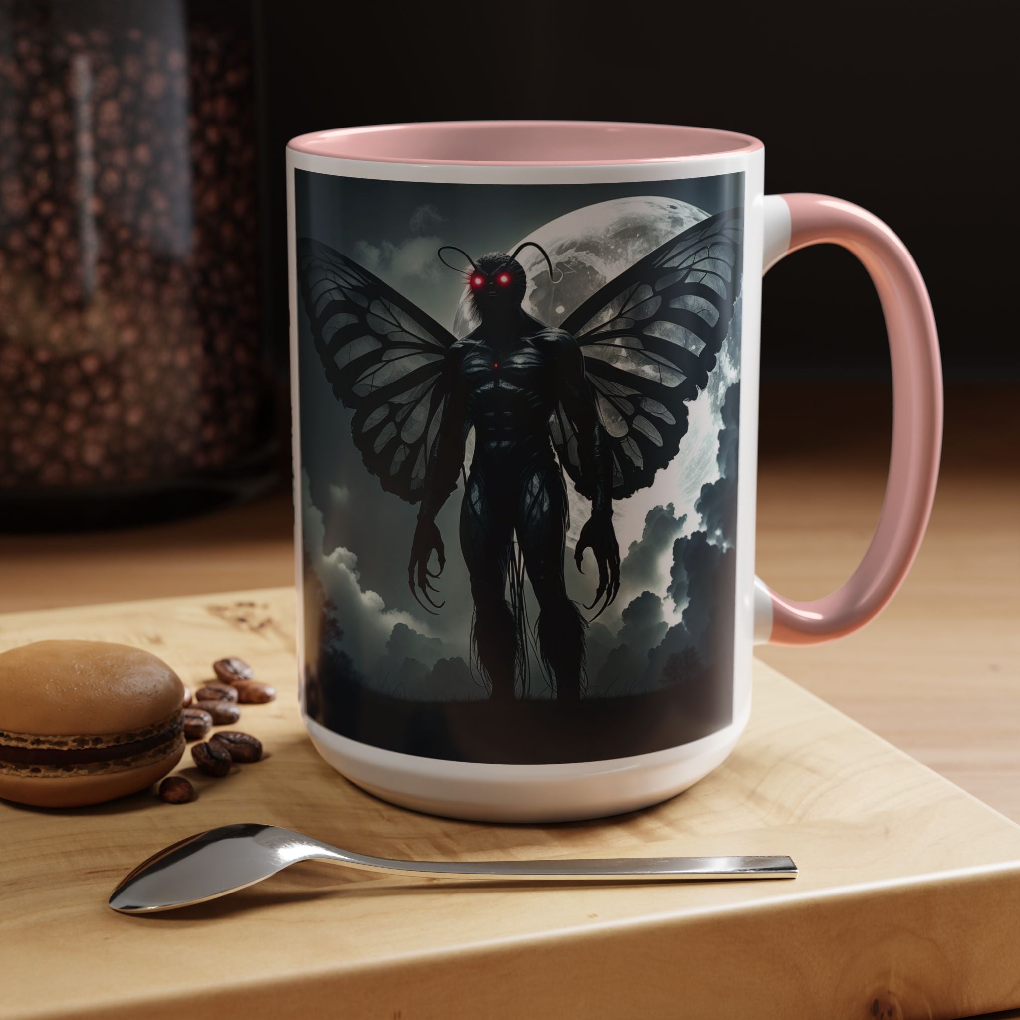 Mothman Coffee Mug: Supernatural Cryptid, Legendary Monster, Mugs for Men (Moon)
