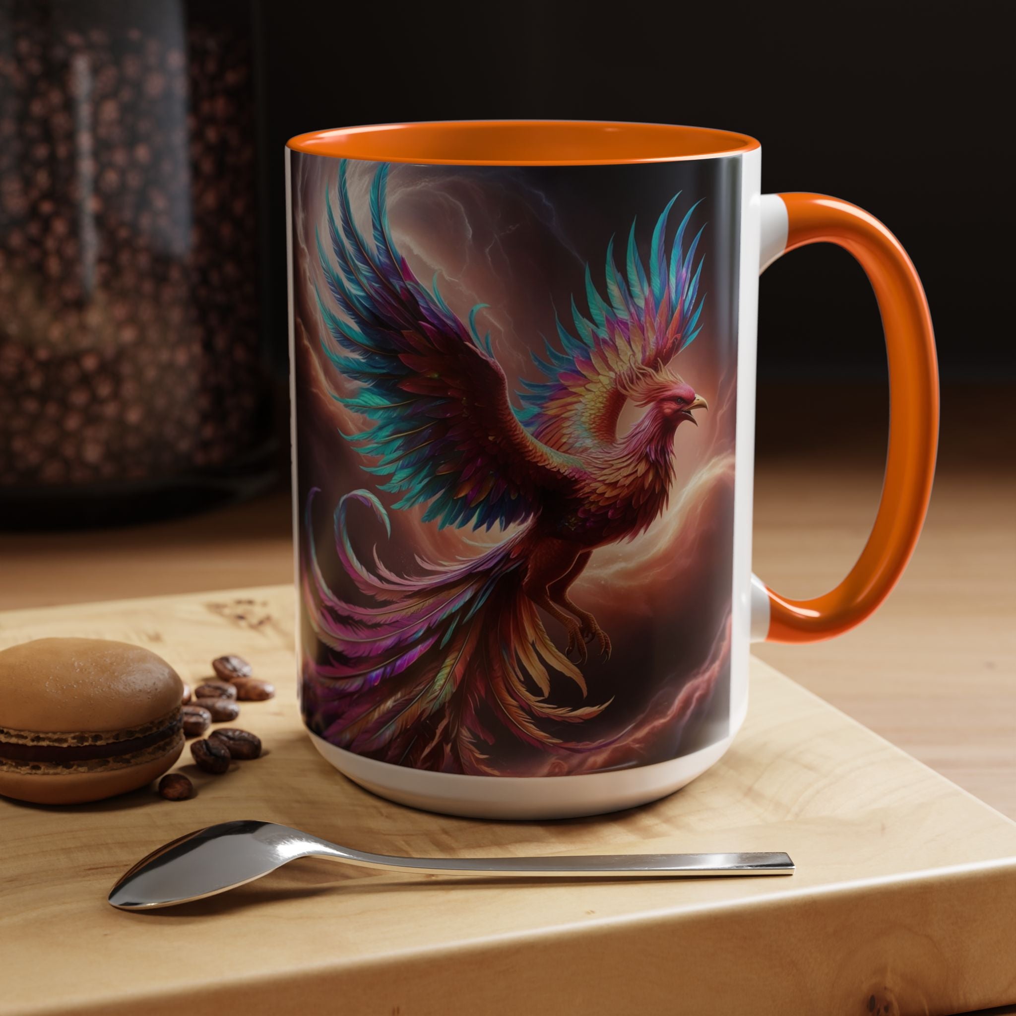 Phoenix Coffee Mug: Legendary Creature, Firebird Cryptid Coffee Cup, Renewal Rebirth