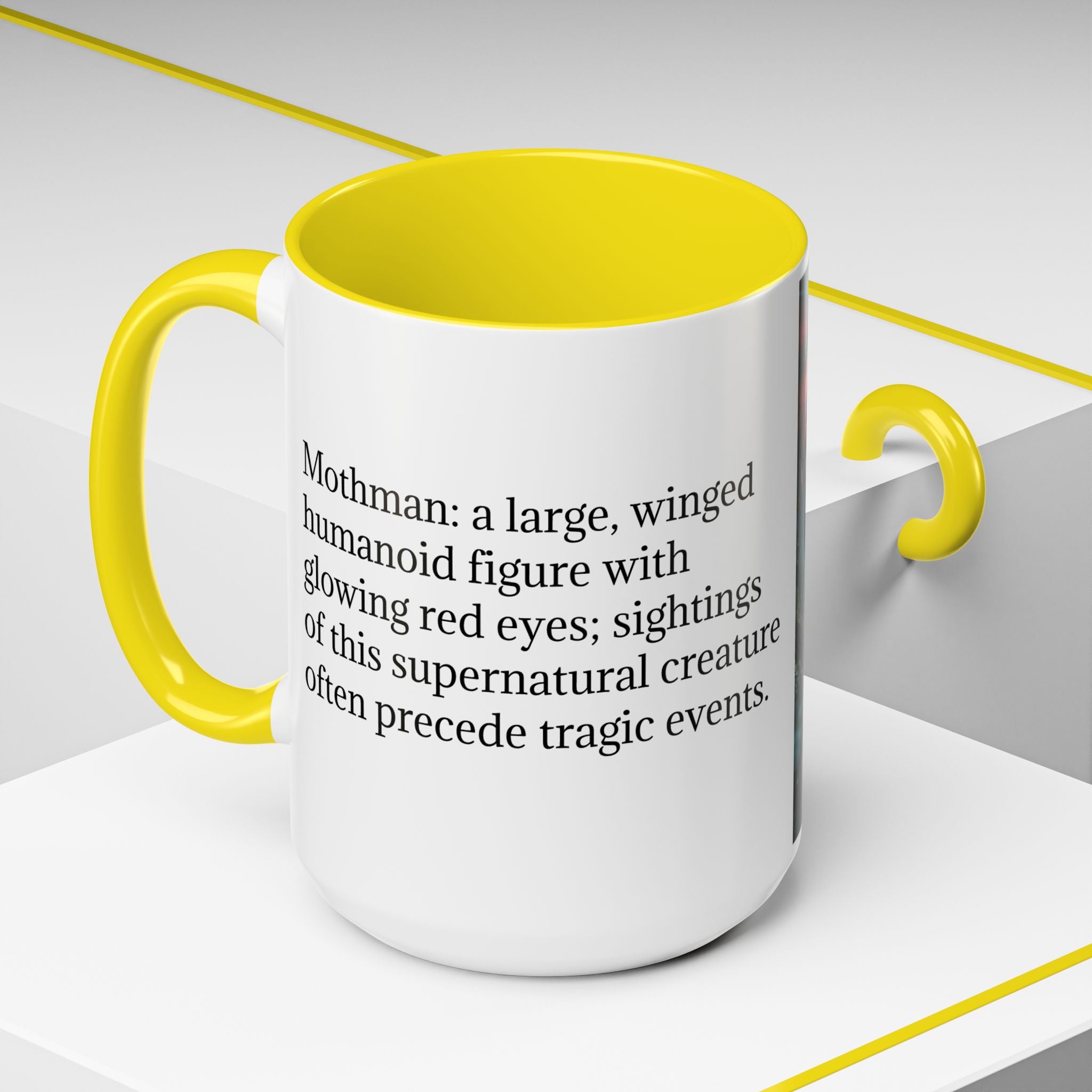 Mothman Mug: Supernatural Monster, Cryptid Mug, Mythical Creature, Urban Legend (Crouching)