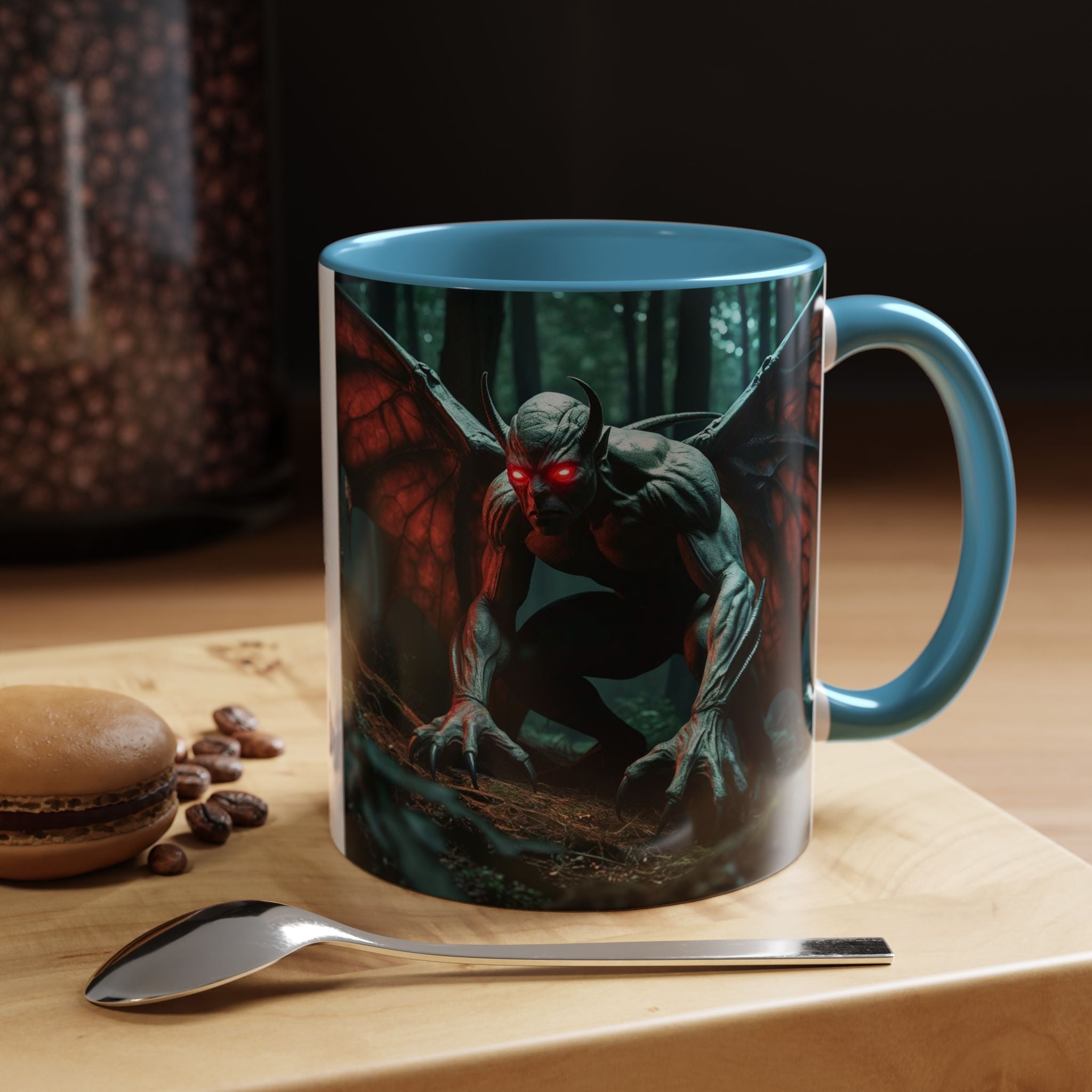 Mothman Mug: Supernatural Monster, Cryptid Mug, Mythical Creature, Urban Legend (Crouching)