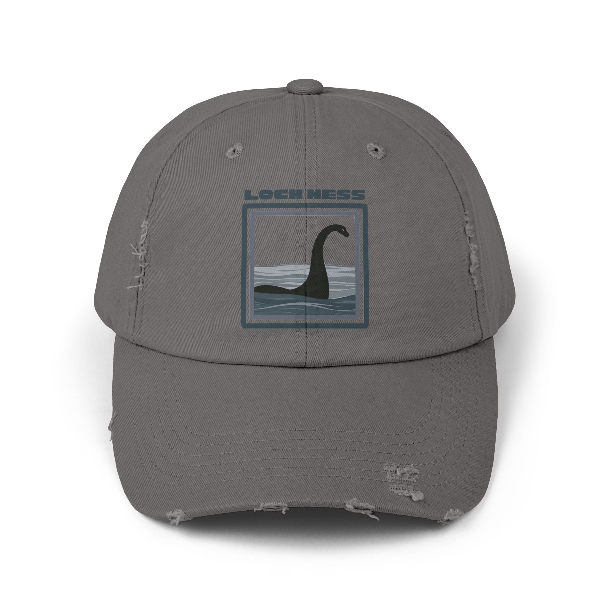 Loch Ness Monster: Unisex Distressed Cap, Adjustable Strap, Casual Outdoor Style (Slate)