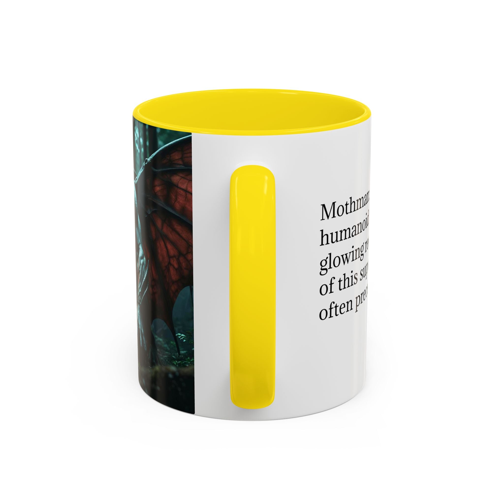 Mothman Mug: Supernatural Monster, Cryptid Mug, Mythical Creature, Urban Legend (Crouching)