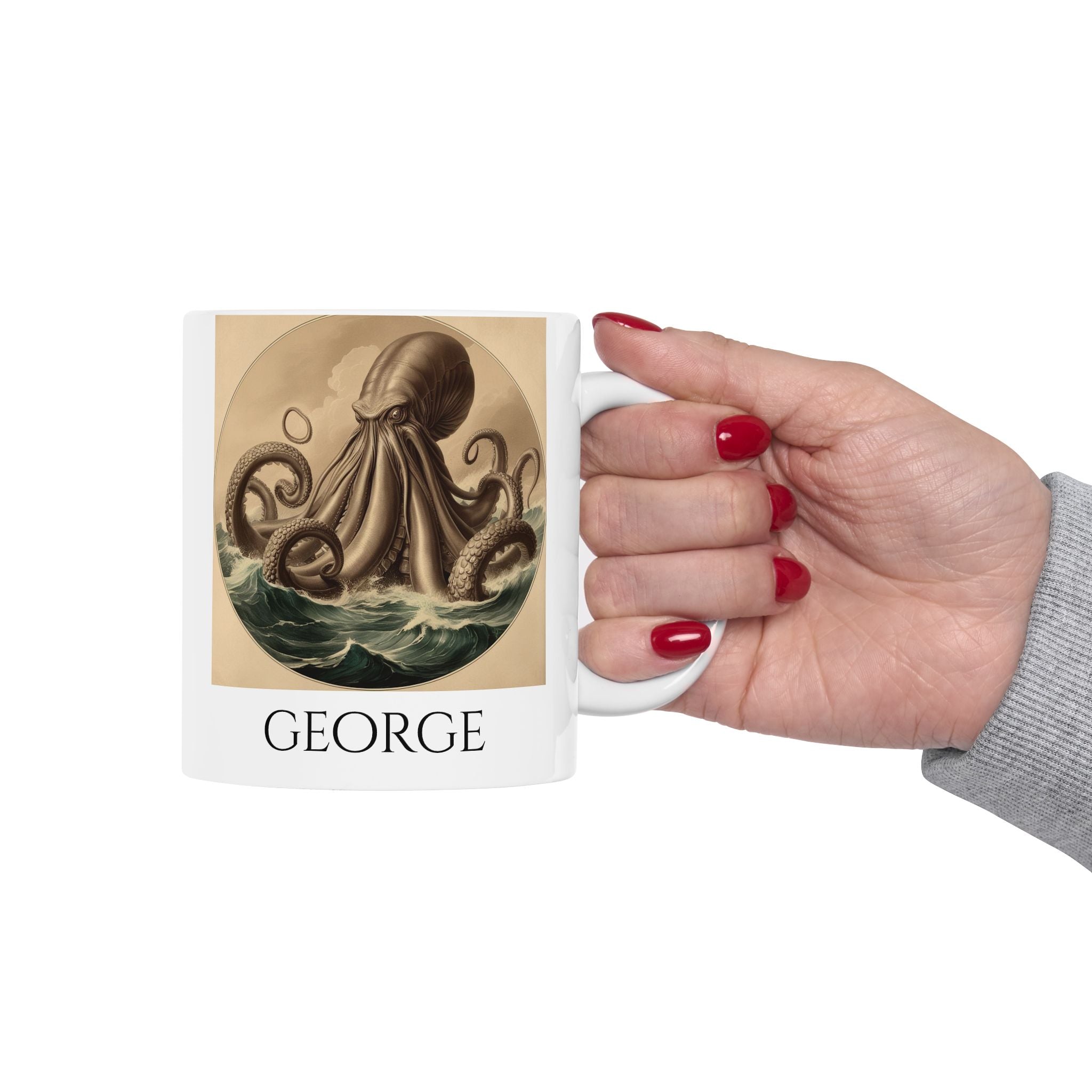 Customizable Kraken Coffee Mug: Mythical Creature, Octopus Coffee Cup, Sea Monster Gift