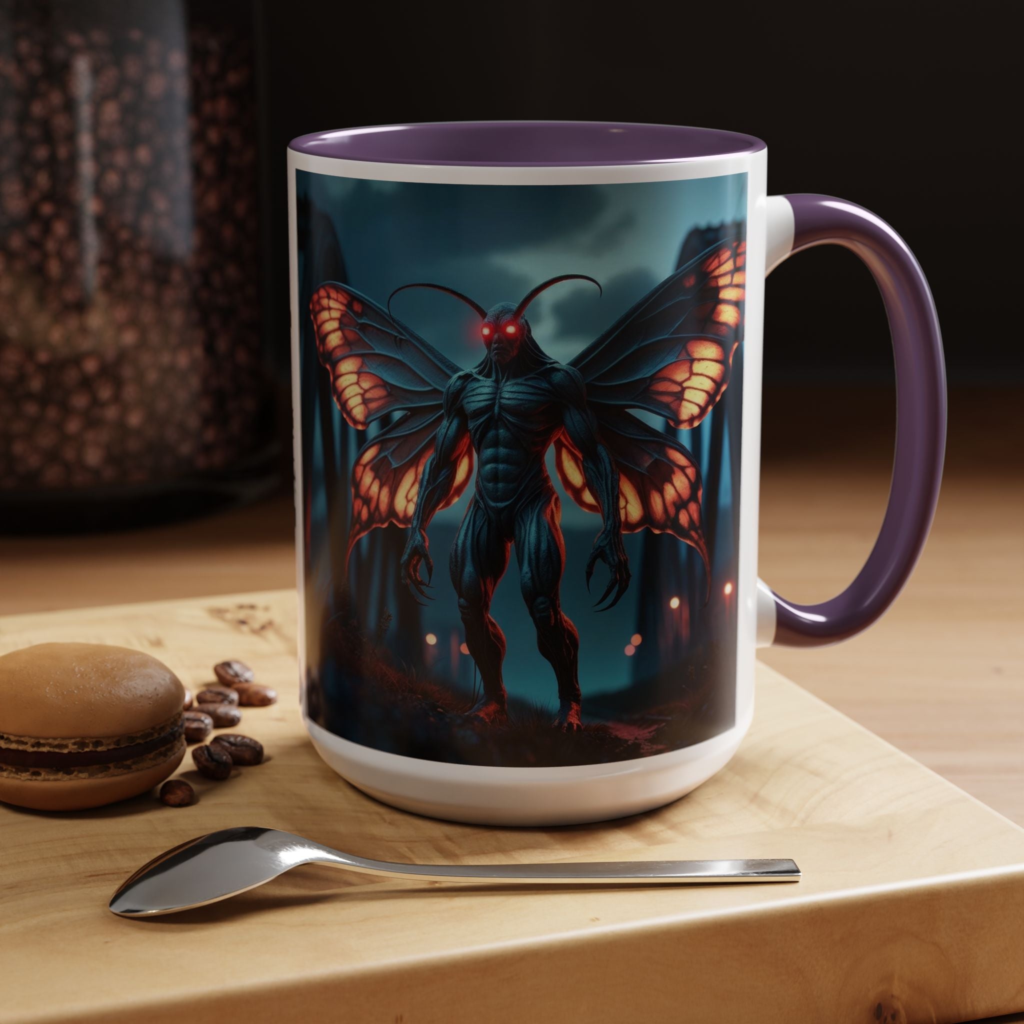 Mothman Coffee Mug: Supernatural Monster, Legendary Creature, Cryptid Gift (Bridge)