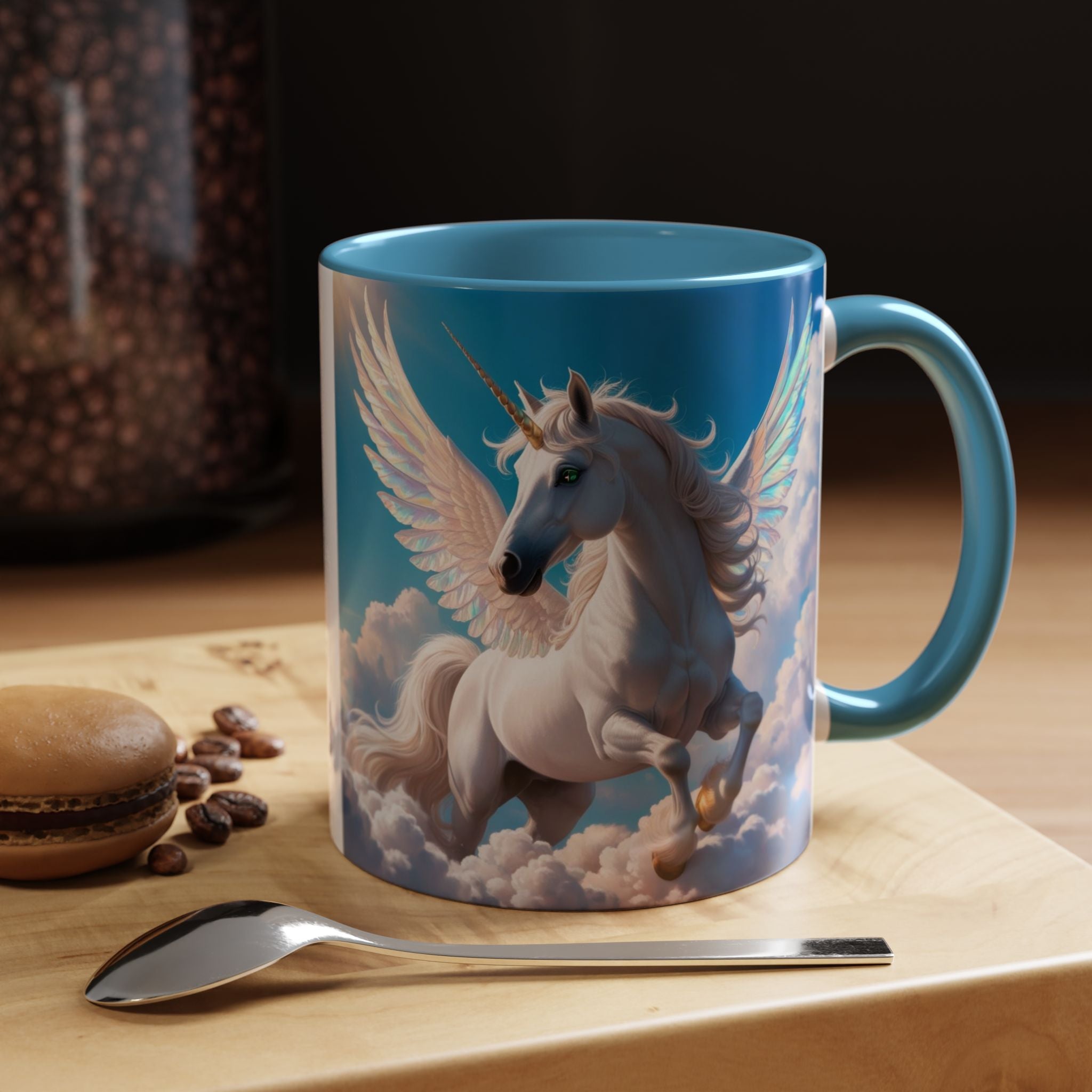 Unicorn Coffee Mug: Fairytale Alicorn, Mythical Creature, Enchanted Gift (Blue)